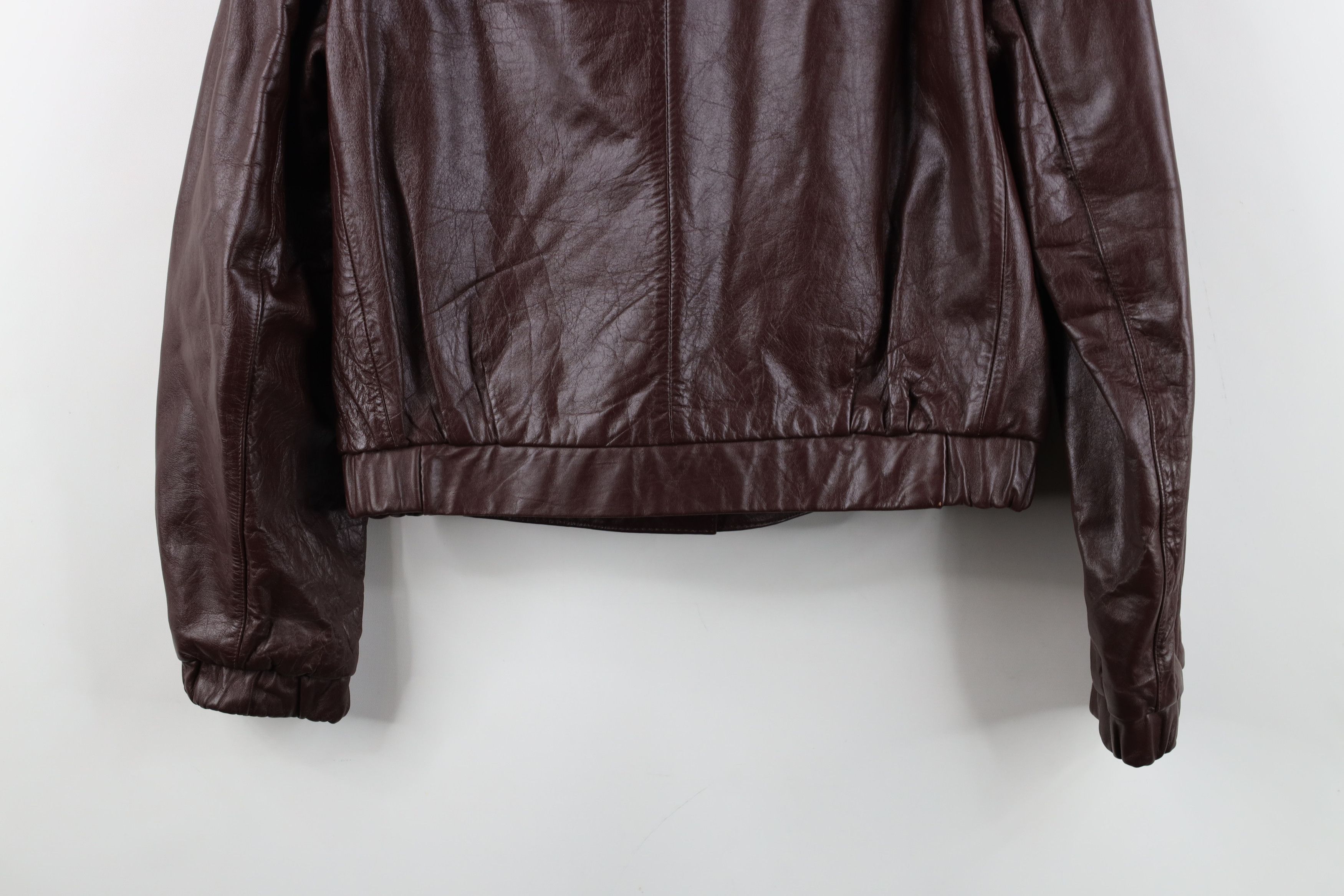 Vintage Vintage 80s 90s Streetwear Leather Bomber Jacket Oxblood Red Size M / US 6-8 / IT 42-44 - 15 Thumbnail