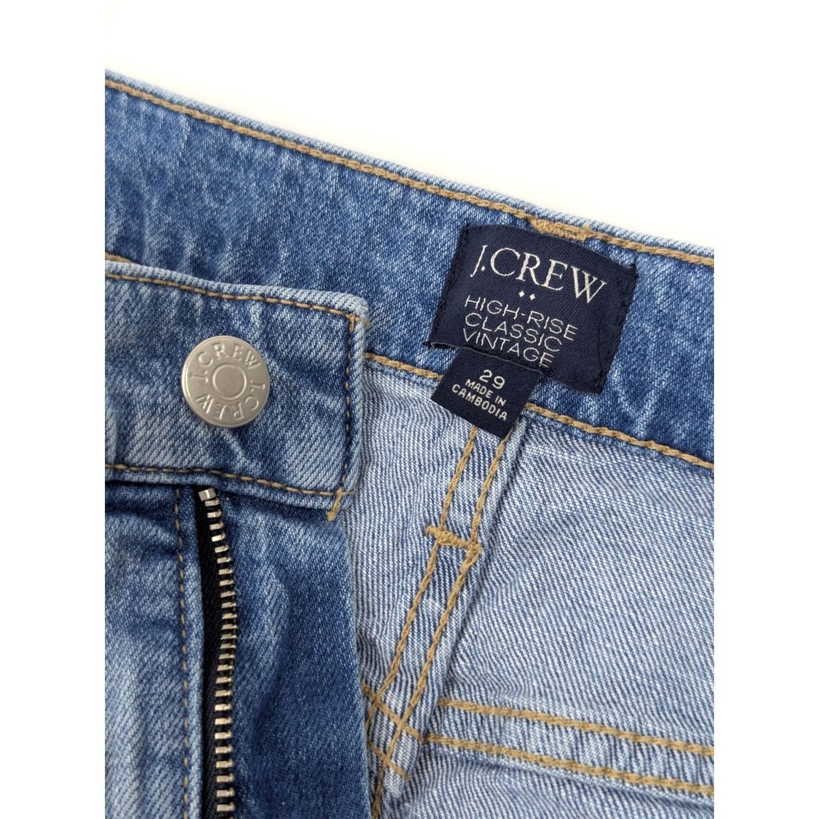 J.Crew J.CREW Classic High Rise Jeans Women Light Wash 30x28 Button Zip Stretch Straight Vintage: No 11/30 34 Regular Jeans Womens Size 24" / US 00 / IT 34 - 7 Thumbnail