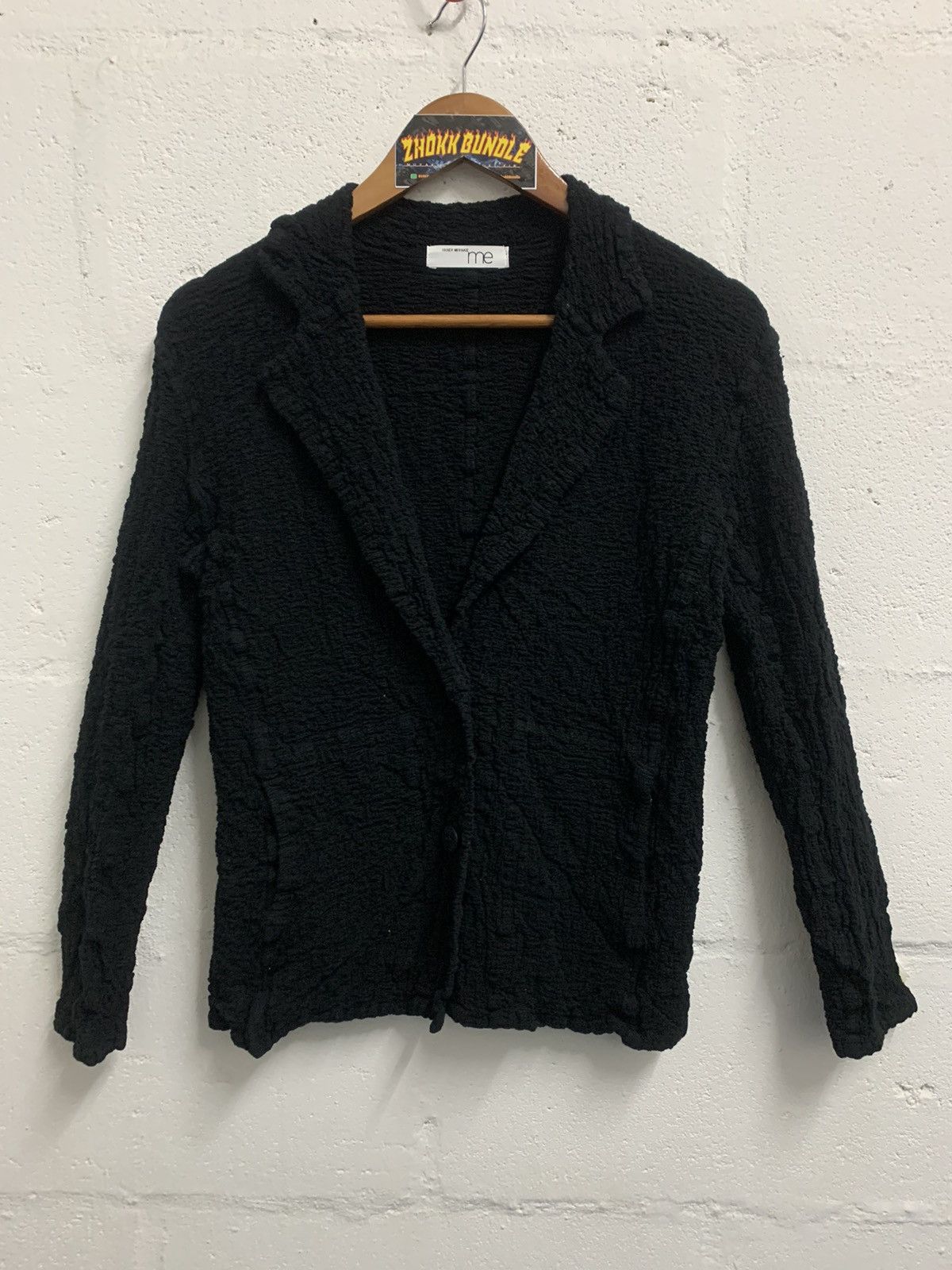 image of Issey Miyake Issey Miyaki Me Cardigan Jacket Basic Cauliflower in Black, Women's (Size Small)