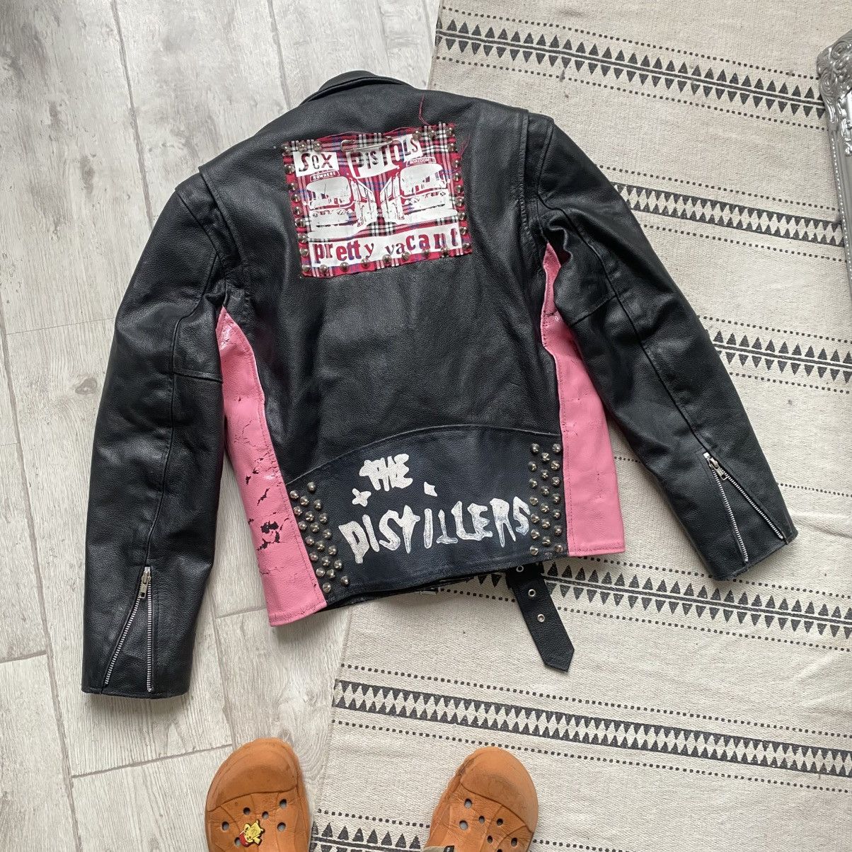 Genuine Leather Vintage 80s Heavy Punk Real Leather biker Jacket Sex Pistols Size S / US 4 / IT 40 - 9 Thumbnail