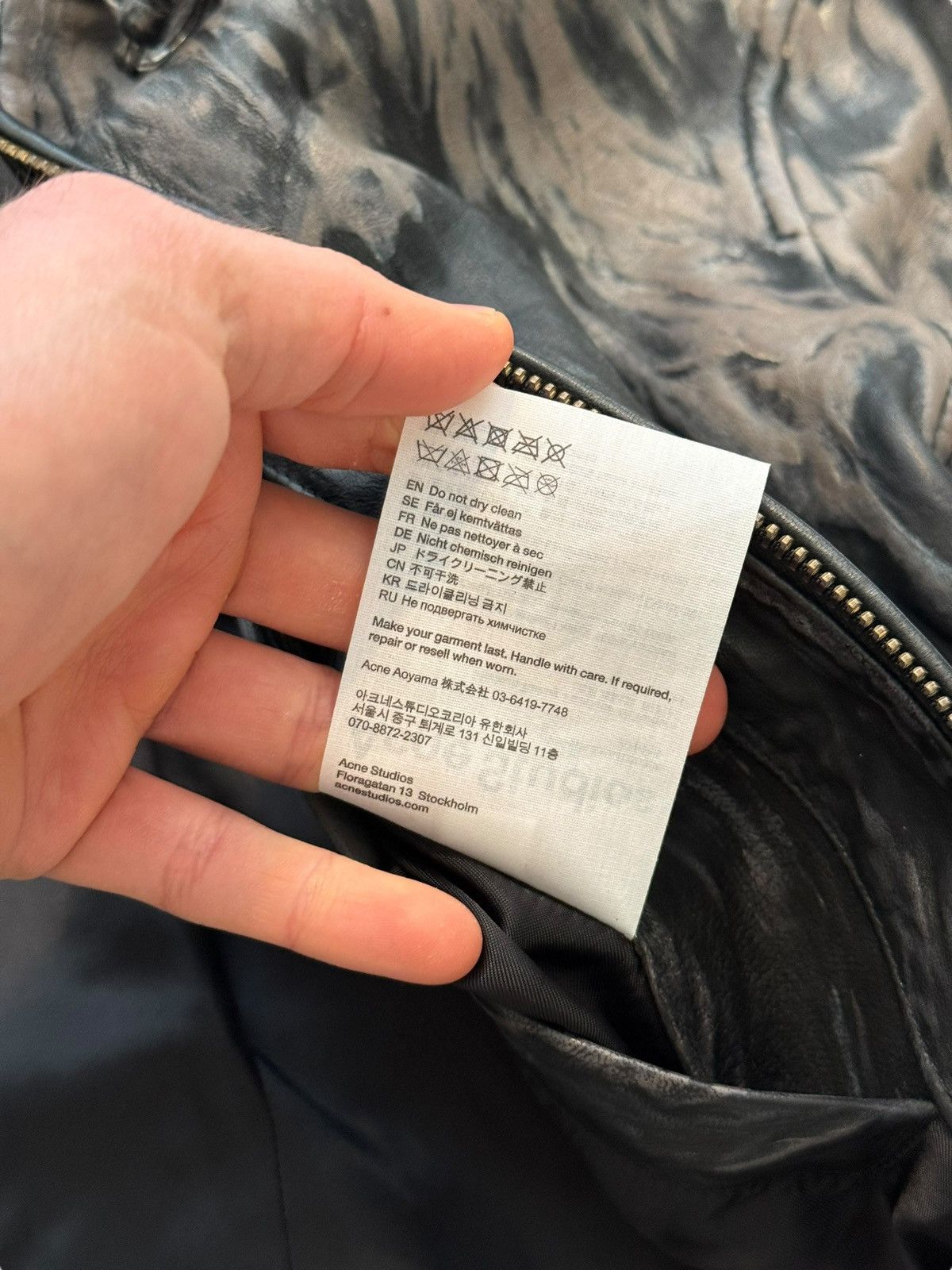 Acne Studios Creased Wrinkle Dye Lambskin Leather Cafe Jacket Size XS / US 0-2 / IT 36-38 - 14 Thumbnail