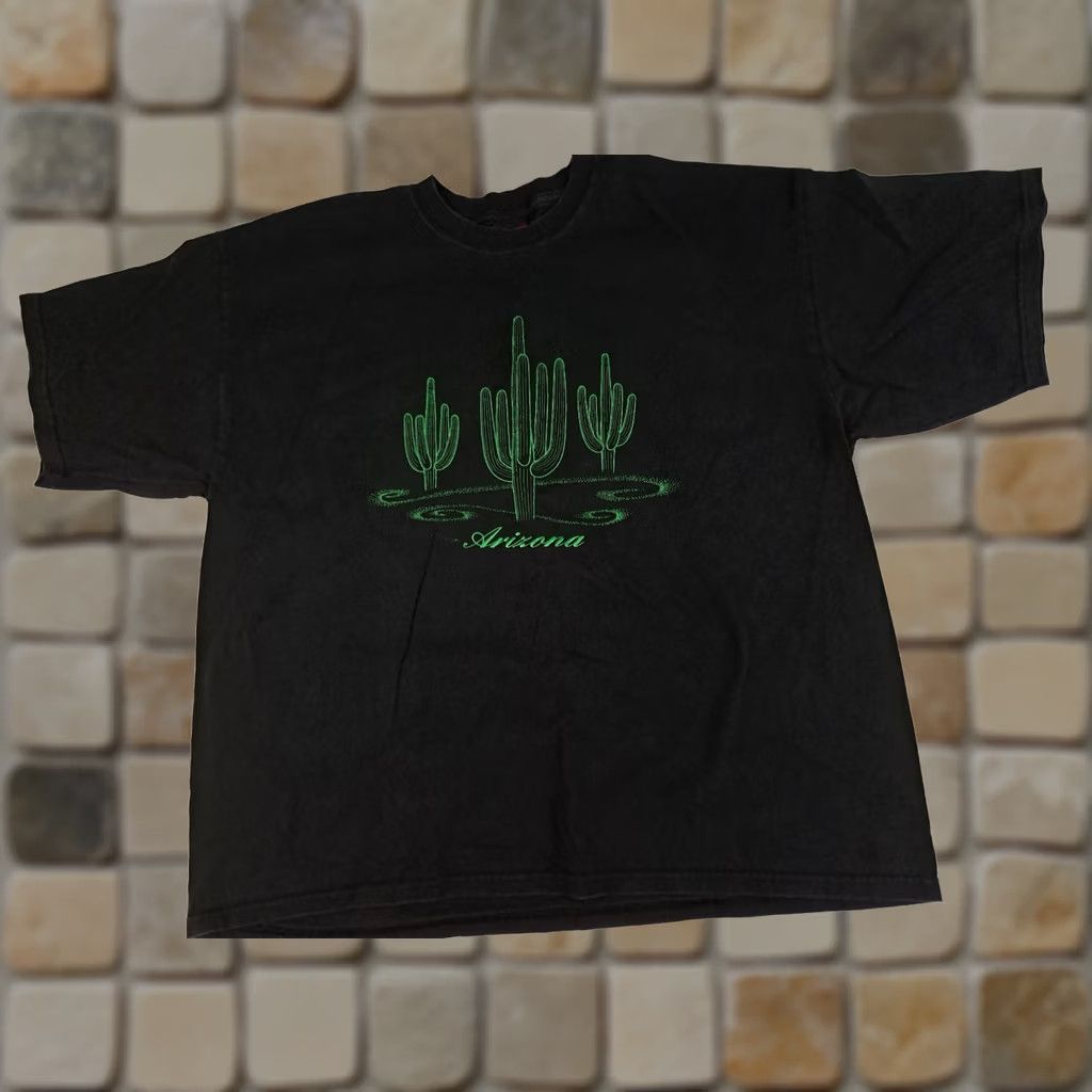 Vintage VINTAGE Arizona Heat Desert Cactus Embroidered 90s Black 2XL T-Shirt USA Made Sportex Shirt Unisex Adults Mens Womens Size US XXL / EU 58 / 5 - 1 Thumbnail