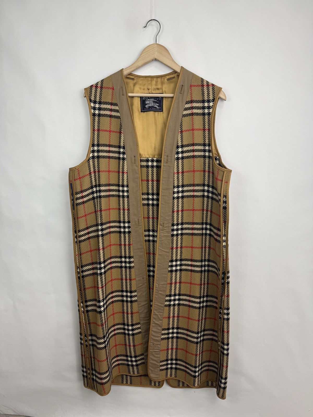Burberry 🇬🇧 Vintage 90s Burberry Nova Check Wool Vest Liner Sleeveless Size US M / EU 48-50 / 2 - 2 Thumbnail