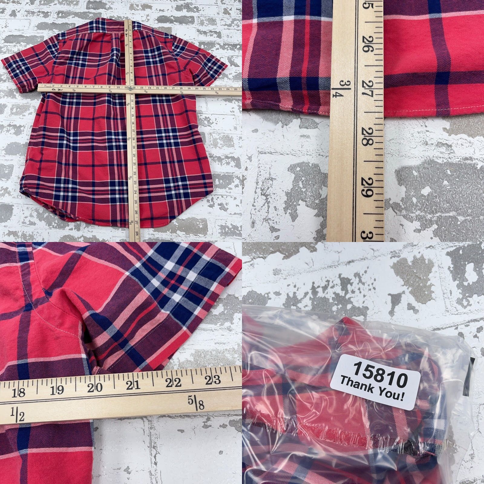 Ralph Lauren Ralph Lauren Shirt Men M Pink Plaid Button-Up Short Sleeve Cotton Button-Down Size US M / EU 48-50 / 2 - 8 Thumbnail