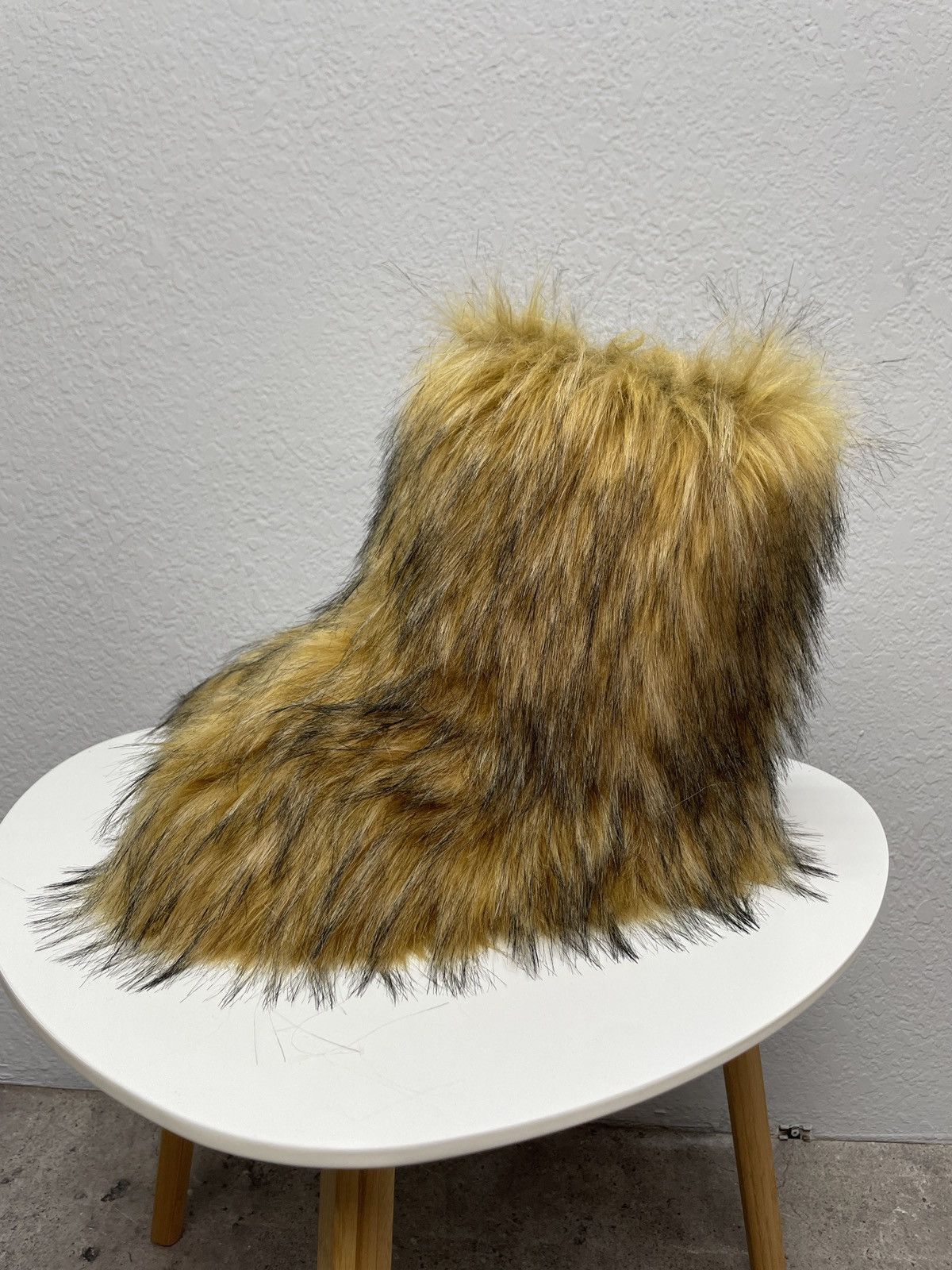 If Six Was Nine Vintage Y2K Balenciaga Style Fur Faux Leather Biker Boots Size US 9 / EU 42 - 3 Thumbnail