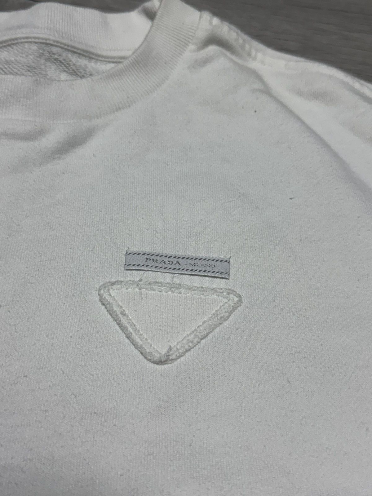 Prada Prada Milano crop top triangle logo tab sweatshirt Size L / US 10 / IT 46 - 4 Thumbnail