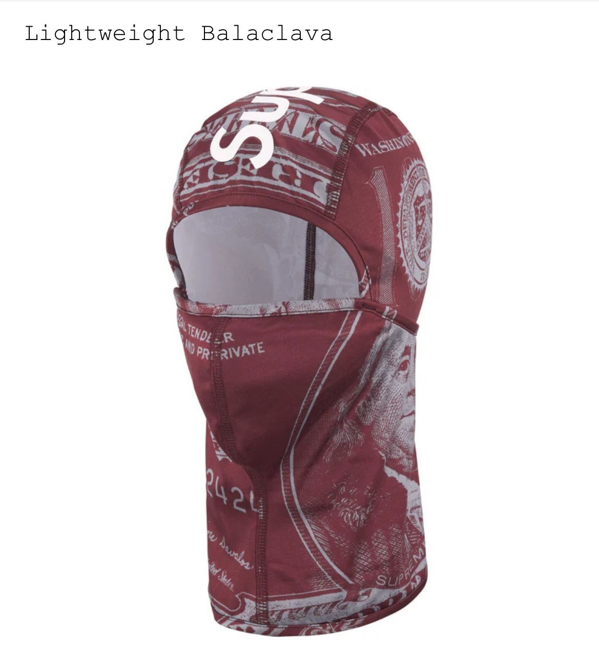 Supreme Lightweight Balaclava Money Blue White | eBay