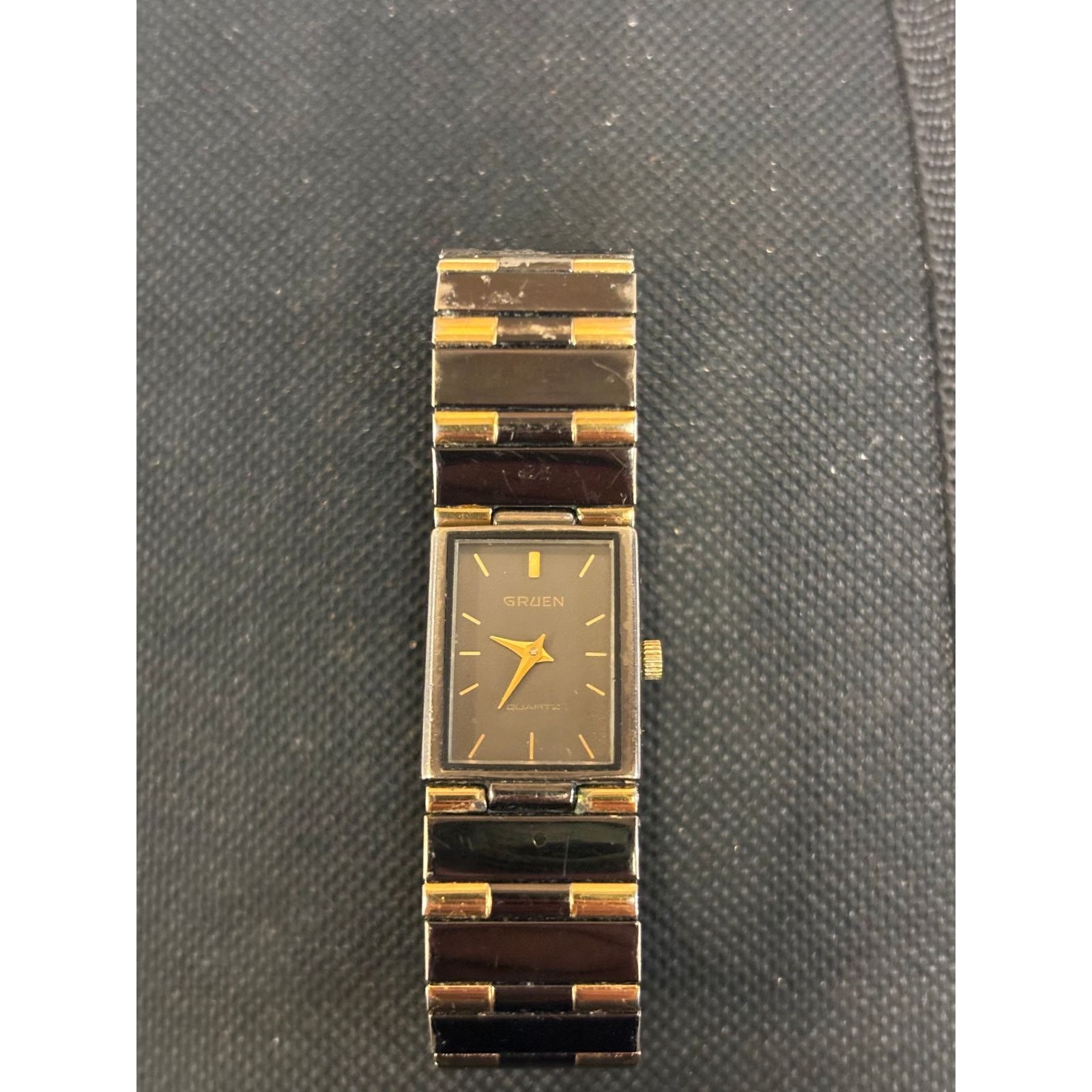 & Other Stories × Grundens Vintage Gruen 227- PUW510 Black And Gold Women’s Watch! Size ONE SIZE - 8 Thumbnail