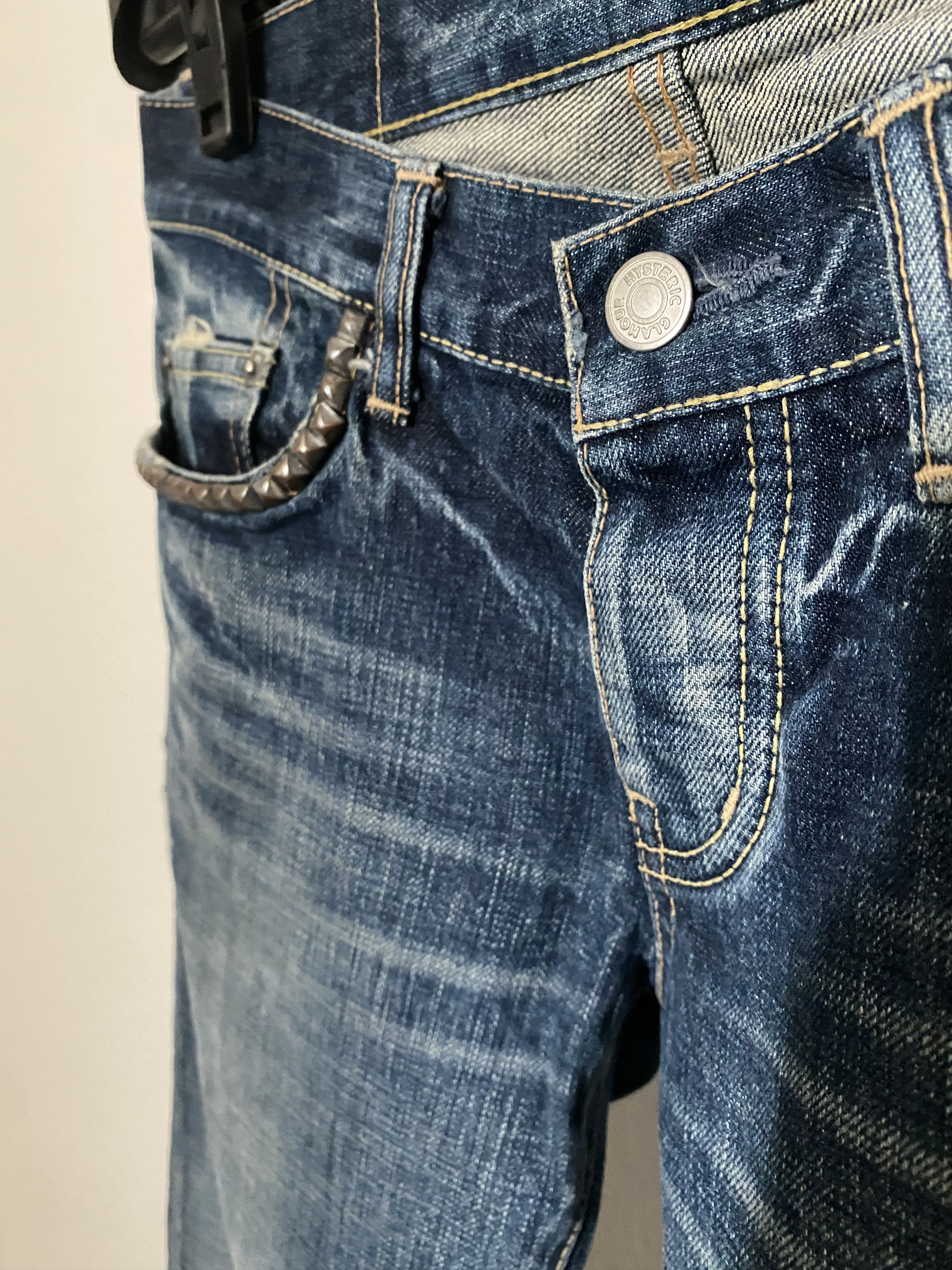 Studed Distressed Denim, view 4