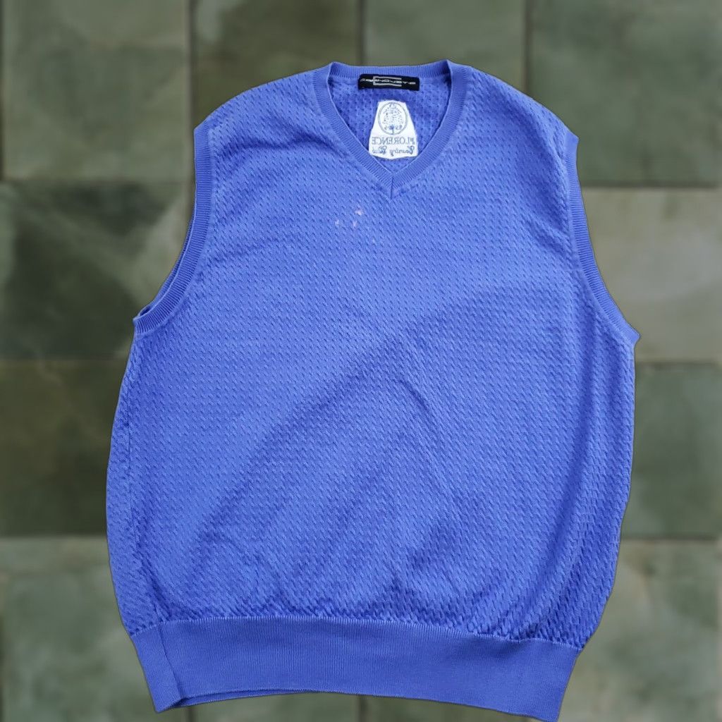 Vintage VINTAGE Carnoustie Sweater Vest Mens XL Blue Cotton V-Neck Knit - Embroidered Logo Florence Country Club Golf ZZ Size US XL / EU 56 / 4 - 1 Thumbnail