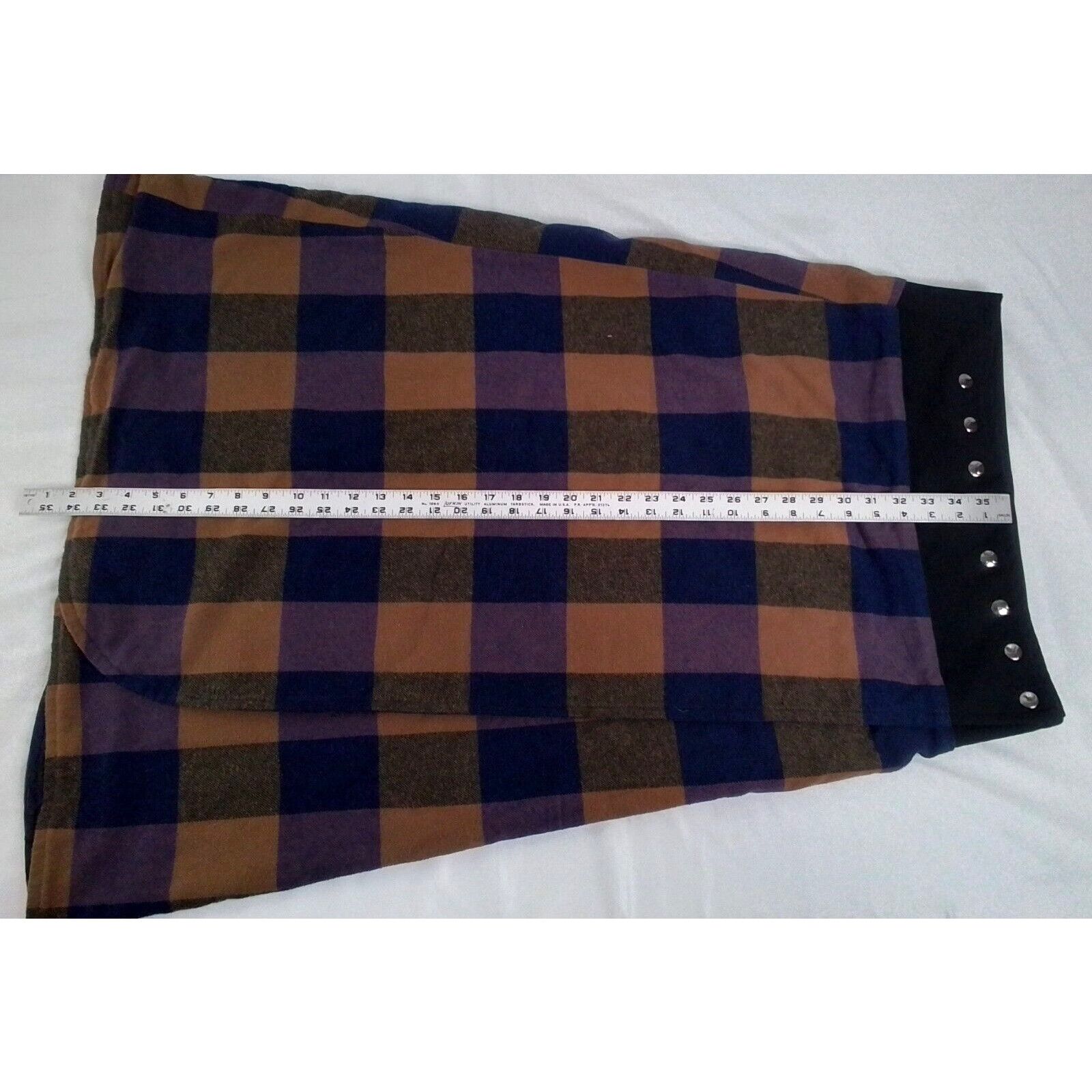 Other Top Skirt Women's Buffalo Plaid Design Blue/Brown #W2947 Size 33" - 13 Thumbnail