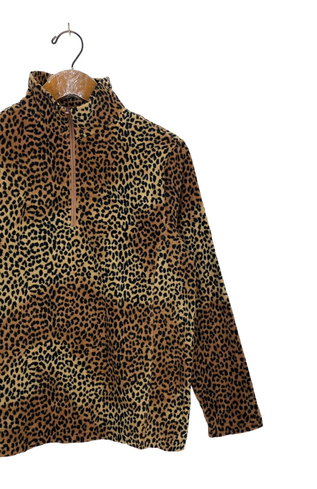 Lands' End Rare‼️ Lands’ End Leopard Women Half Zip Fleece Size S / US 4 / IT 40 - 2 Thumbnail