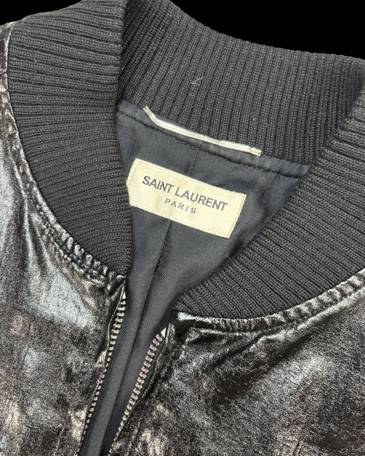 Saint Laurent Paris Saint Laurent Ss14 Waxed Glitter Teddy Bomber Size US M / EU 48-50 / 2 - 6 Thumbnail