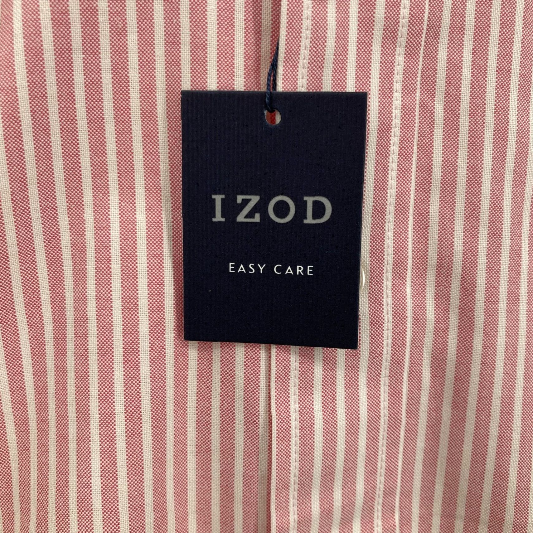 Izod IZOD Shirt Mens 16 Pink Stripe New England Oxford Button-Down Long Sleeve NWT Size US L / EU 52-54 / 3 - 3 Thumbnail