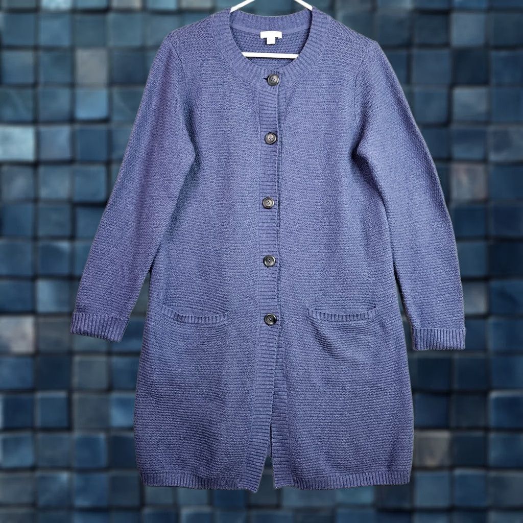 J. Jill J.Jill Blue Knit Button Front Pockets Cardigan Sweater Women’s Size S Size S / US 4 / IT 40 - 1 Thumbnail