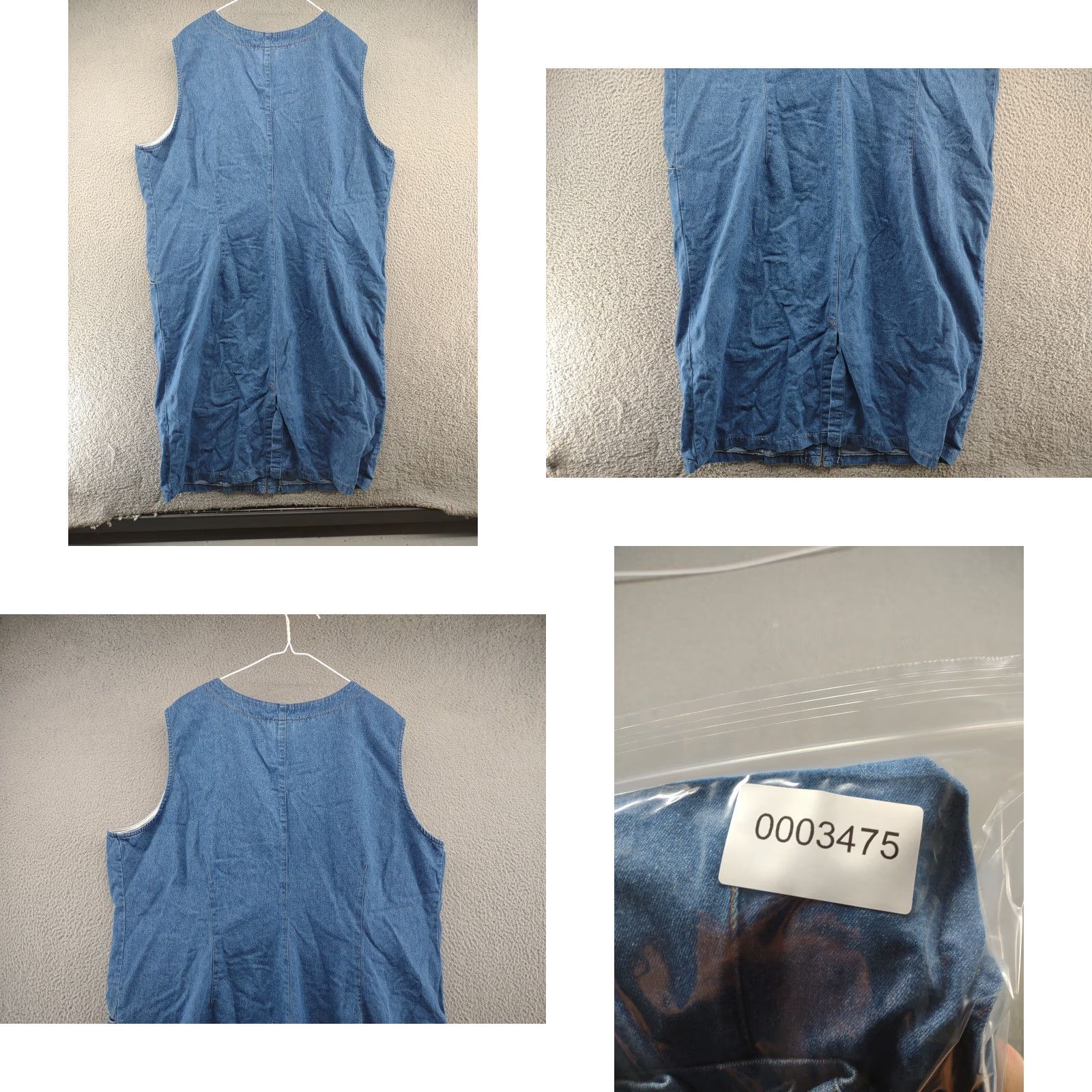 Denime VINTAGE 90s Denim Long Dress Women's Sleeveless Snap Up Tickets California Dress Denim Blue Rockabilly 6 Womens Size M / US 6-8 / IT 42-44 - 8 Thumbnail