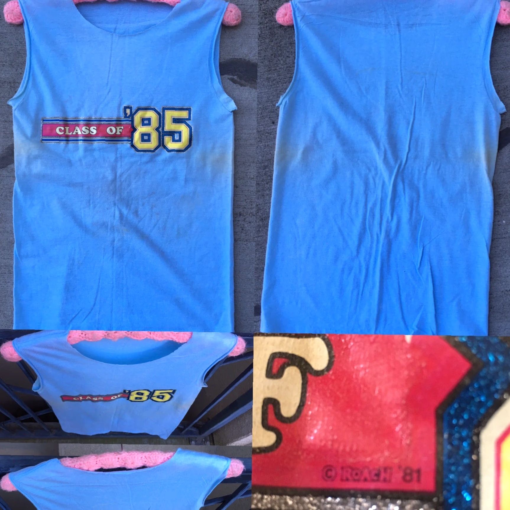 Vintage VINTAGE Roach Muscle Shirt T Shirt Class Of 85 80s 1980s Blue M Men Graphic Tee Sleeveless Size US M / EU 48-50 / 2 - 2 Thumbnail