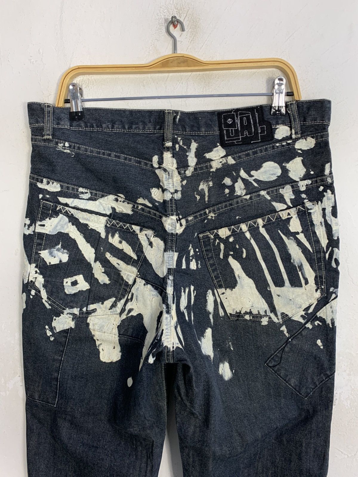 Japanese Brand Denim Bal Indigo Denim Jeans Baggy Style Back Printed Size US 35 - 5 Thumbnail