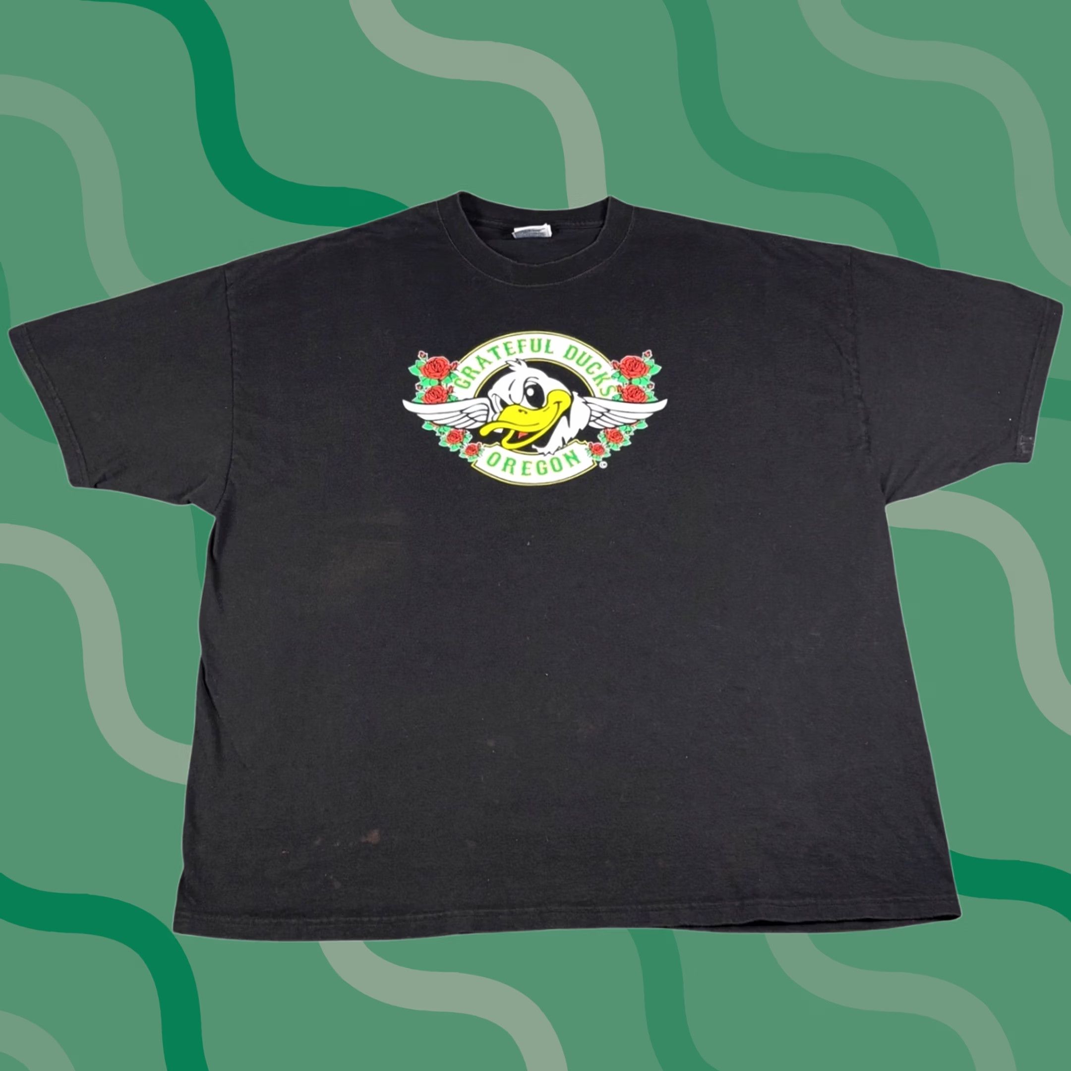 Vintage Oregon Ducks Grateful Dead Shirt Mens 3XL Black Grateful Ducks Graphic Tee Size US XXL / EU 58 / 5 - 1 Thumbnail