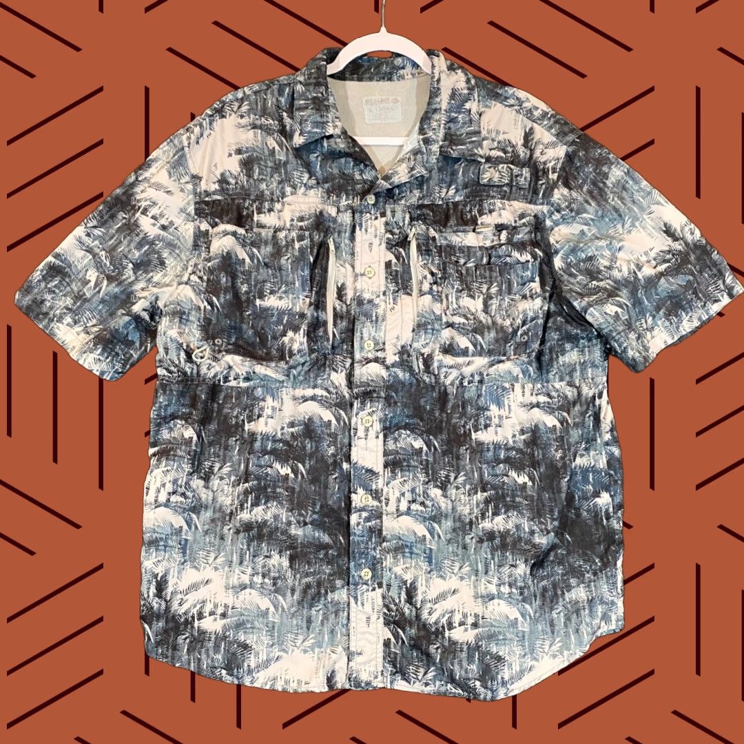 Vintage Reel Legends Saltwater Shirt Men Large Blue Pockets Button Up Fishing S/S Vented Size US L / EU 52-54 / 3 - 1 Thumbnail