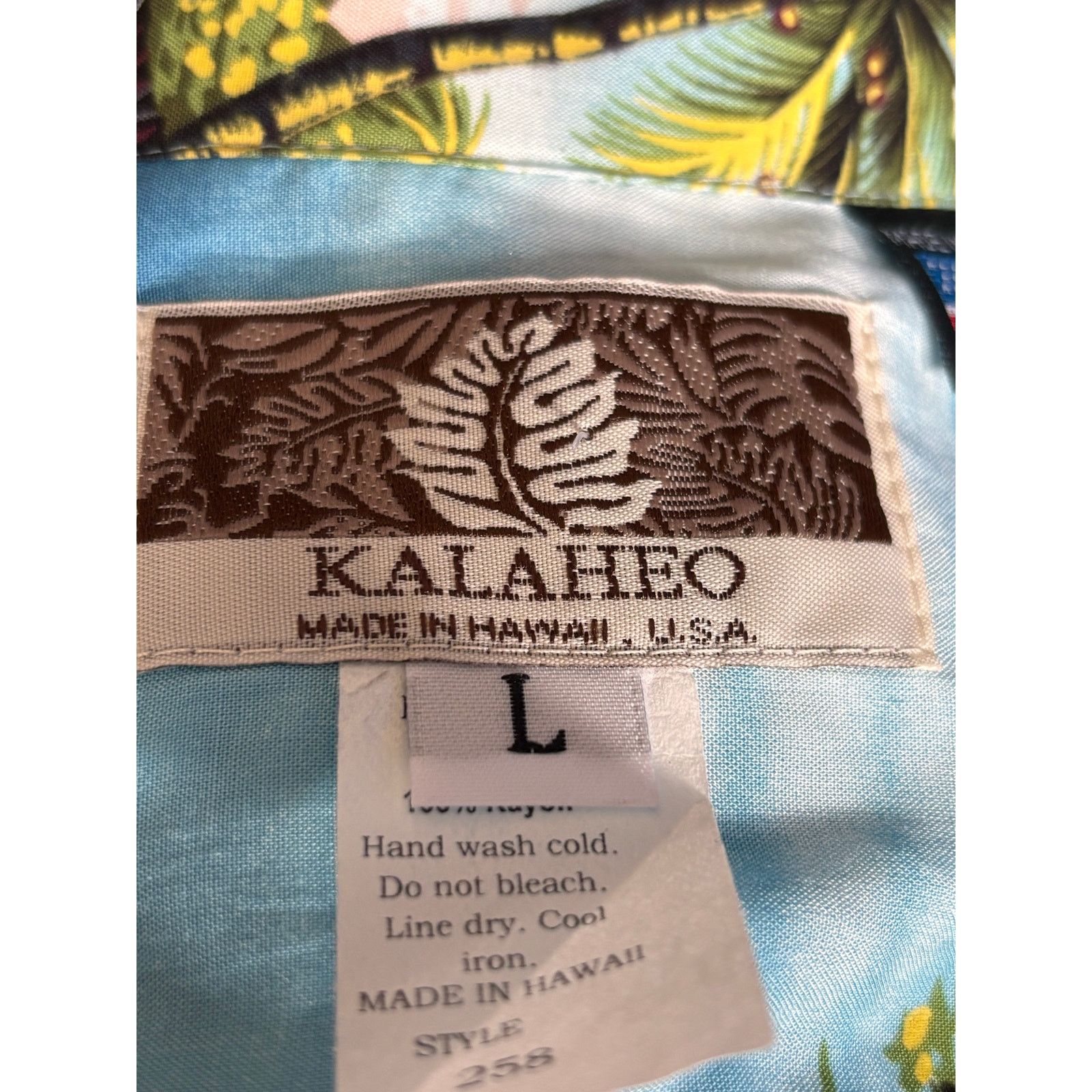 Vintage KALAHEO Hawaiian Shirt Large Blue Tropical Island Hawaii Size US L / EU 52-54 / 3 - 8 Thumbnail