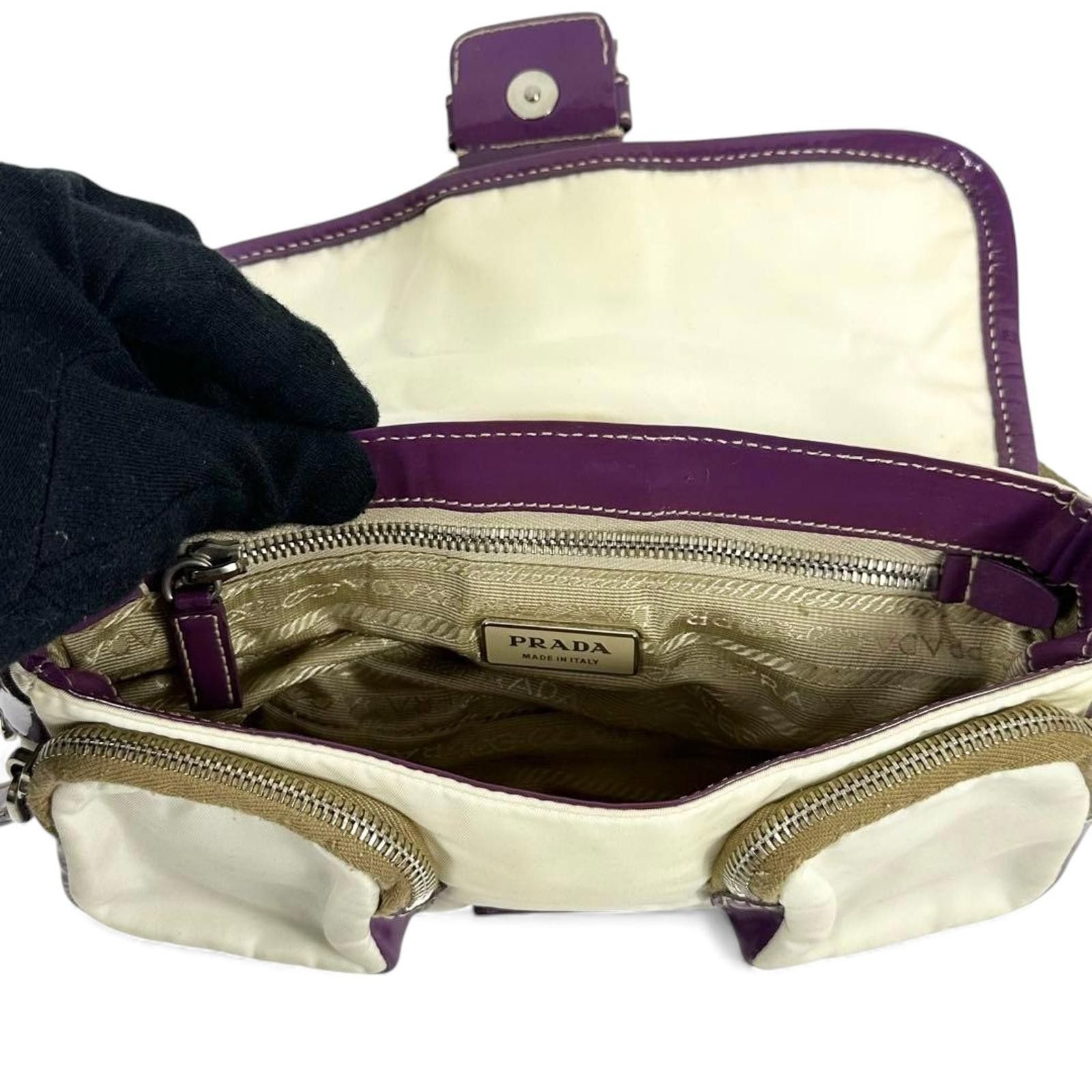 Prada Prada - Shoulder Bag Cream Purple Size ONE SIZE - 7 Thumbnail