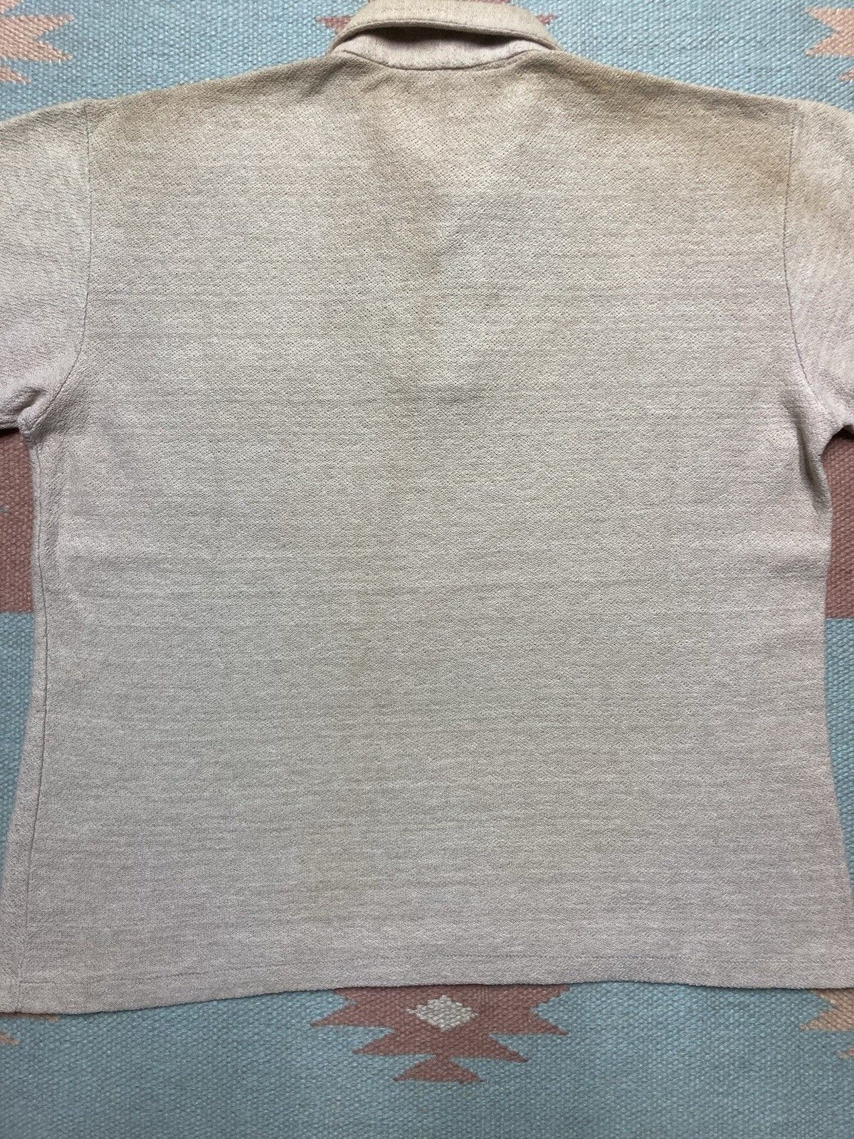 Vintage Vintage 70s polo shirt jacquard knit stain soft boxy medium Size US M / EU 48-50 / 2 - 7 Thumbnail