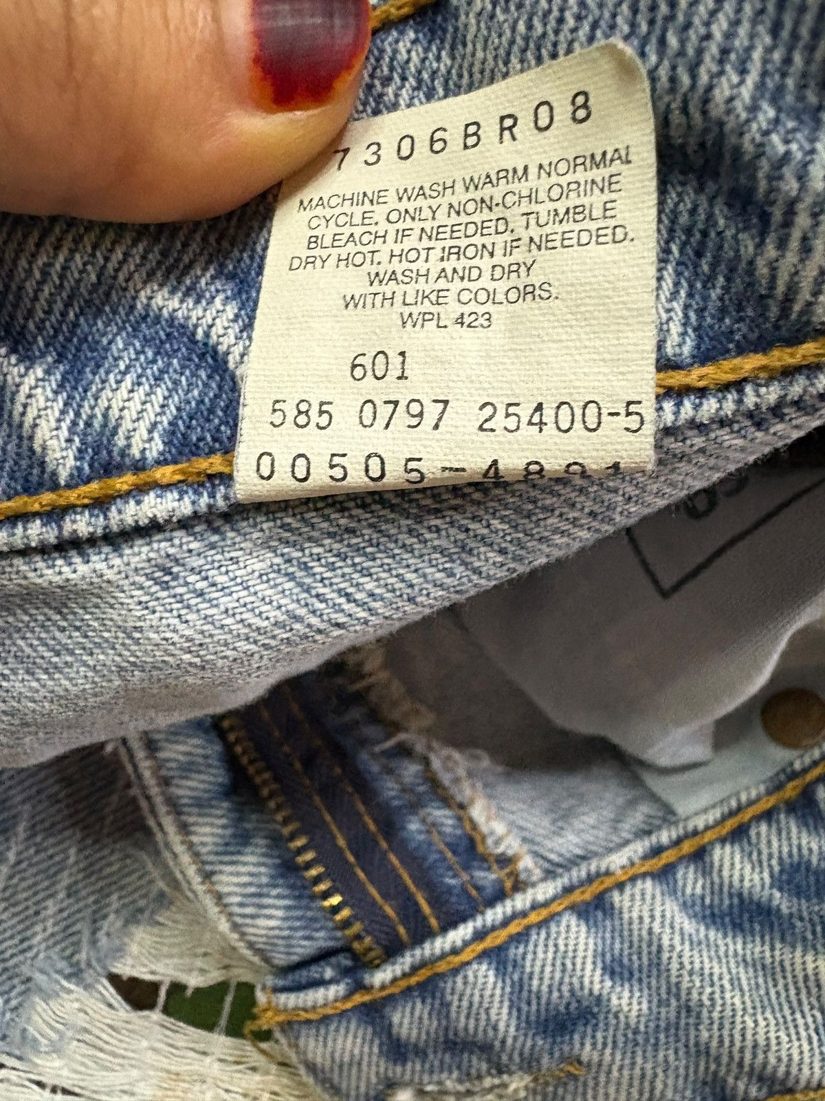 Levi's Vintage 90s Levis 505 Sashiko Mud Wash Distress Loose Jeans Size US 34 / EU 50 - 11 Thumbnail