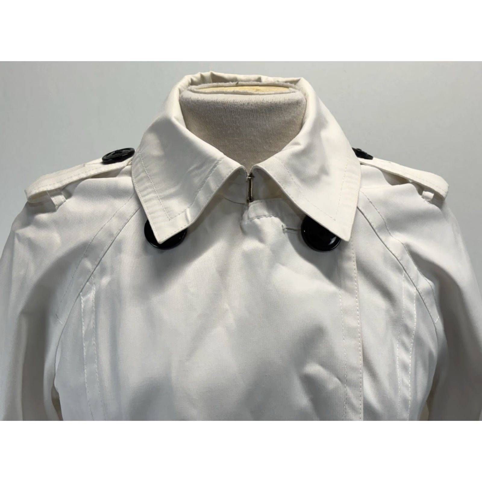 Miss Sixty VINTAGE Miss Sixty Trench Coat Jacket Women’s Medium White Belted Double Breast Y2K Size M / US 6-8 / IT 42-44 - 6 Thumbnail