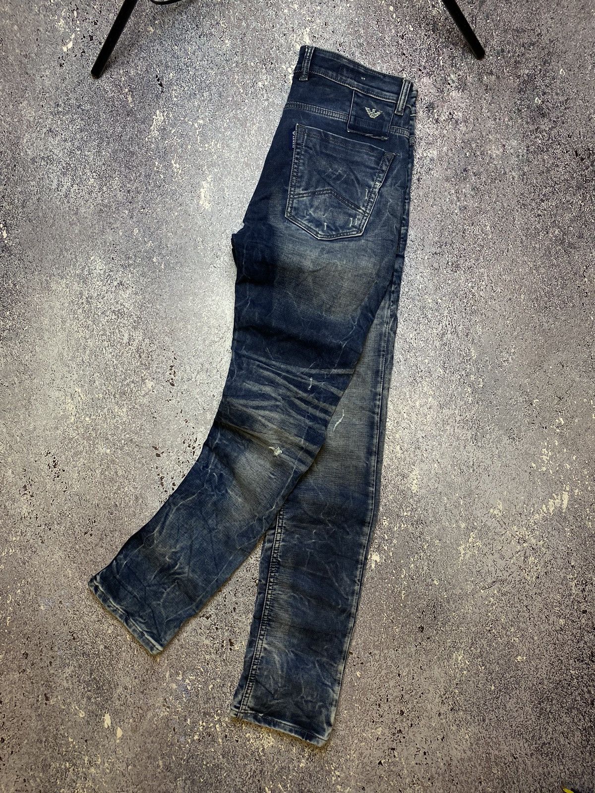 Armani × Vintage 💥VINTAGE ARMANI DISTRESSED WASHED Y2K JEANS Size US 34 / EU 50 - 2 Thumbnail