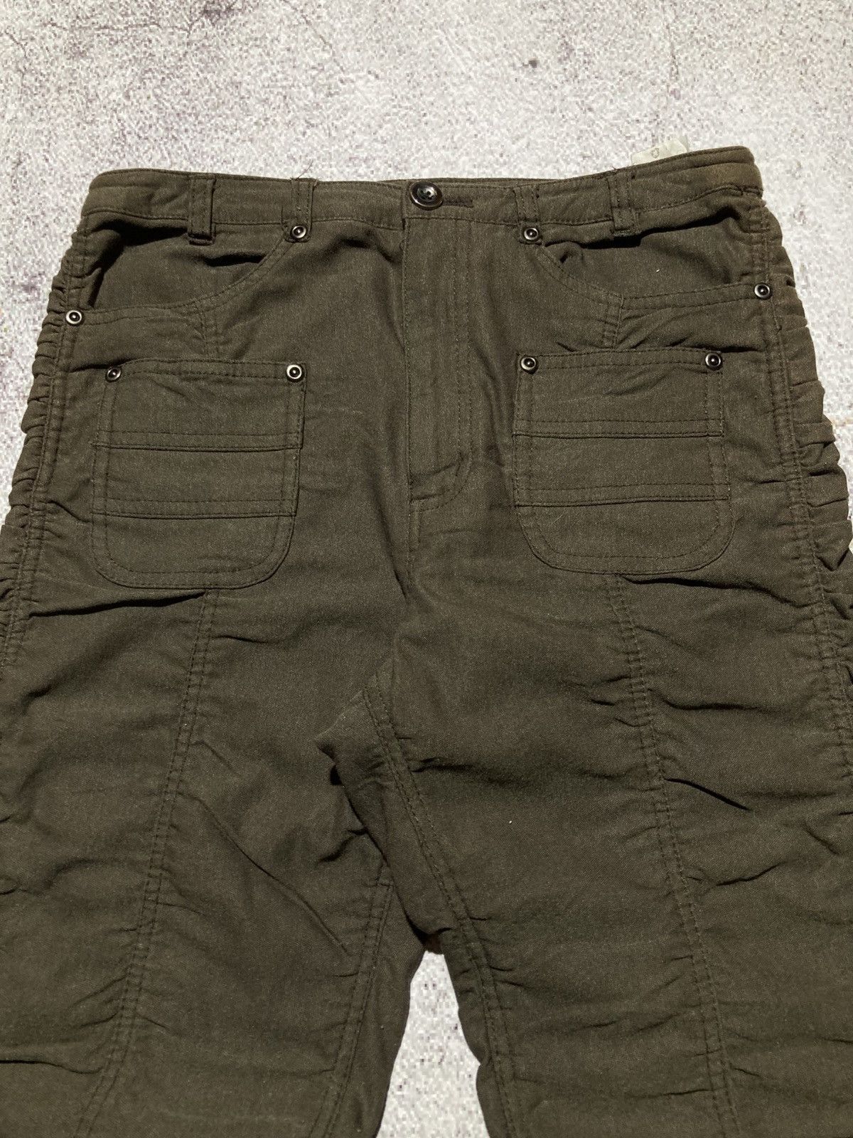Japanese Brand 2000s Japanese Brand Ruched Pants Punk Lgb Style Green Army Size US 26 / EU 42 - 4 Thumbnail
