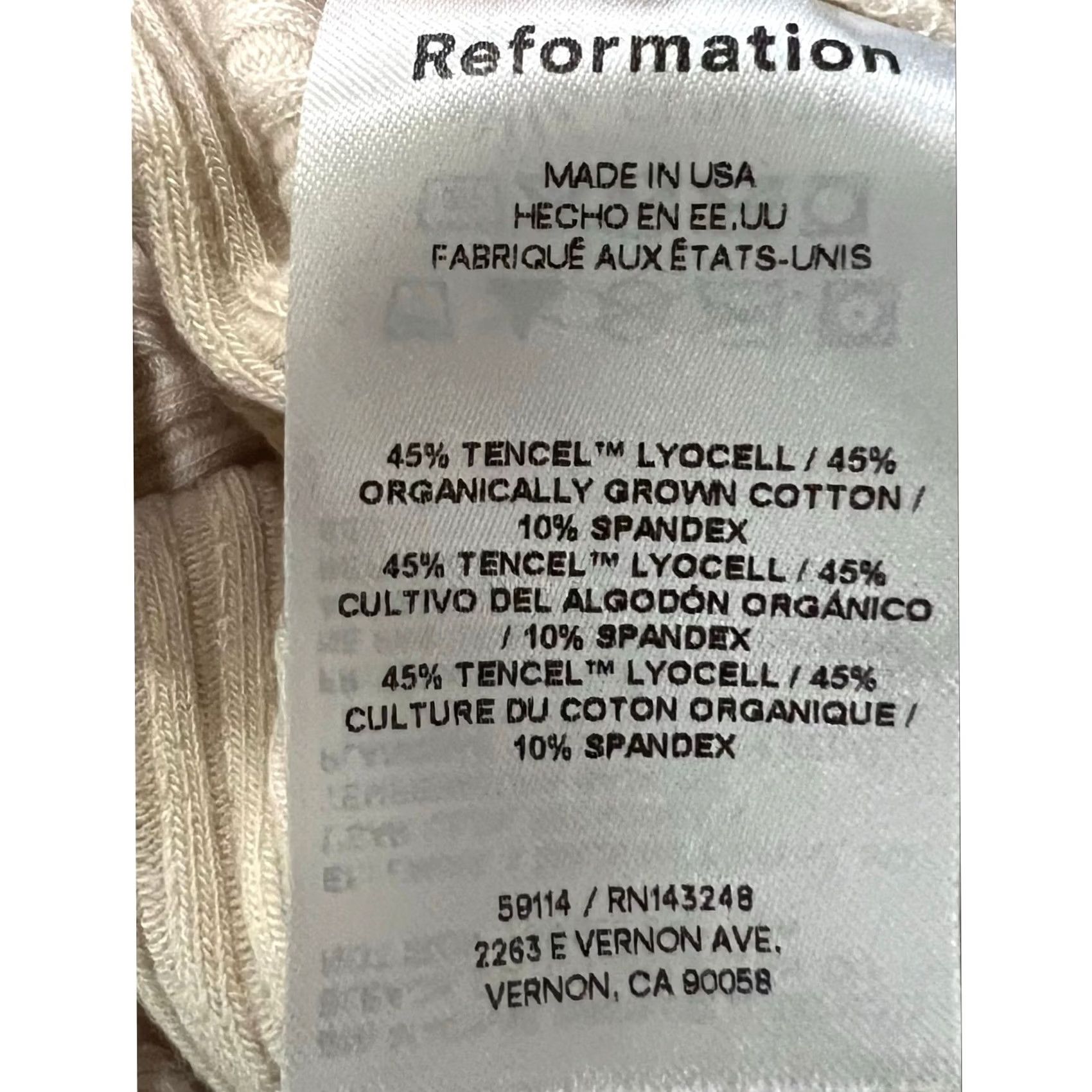 Reformation VINTAGE Reformation Skirt Ribbed Stretch Beige Cotton & Tencel Blend Midi Pull On XS M Beige Solid 90s Party/Cocktail Womens Size 32" / US 10 / IT 46 - 5 Thumbnail
