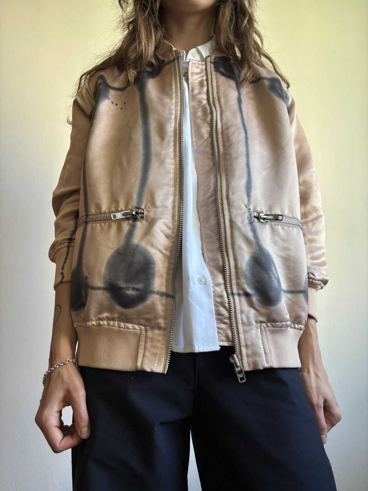 Carin Wester × Designer Carin Wester vintage bomber jacket graffiti y2k Scandinavian Size XS / US 0-2 / IT 36-38 - 4 Thumbnail