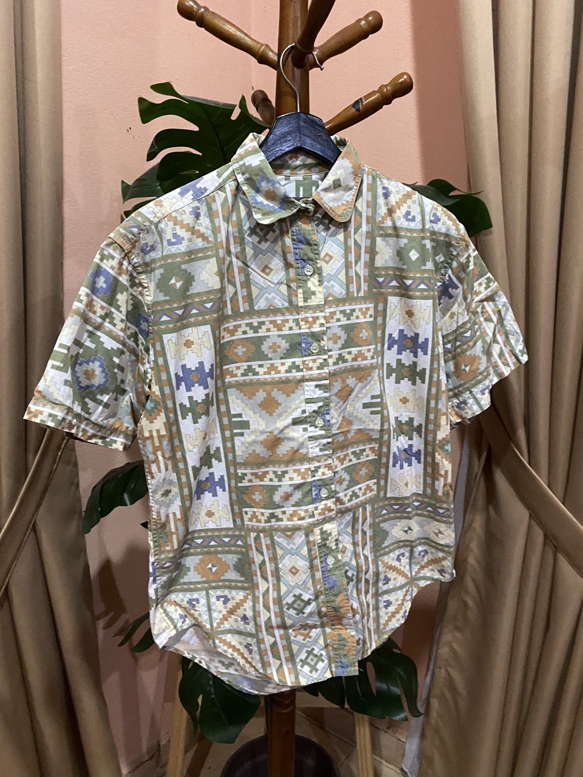 Woolrich Woolen Mills Vintage Woolrich Aztec Print Short Sleeve Shirt – Made Japan Size US S / EU 44-46 / 1 - 3 Thumbnail