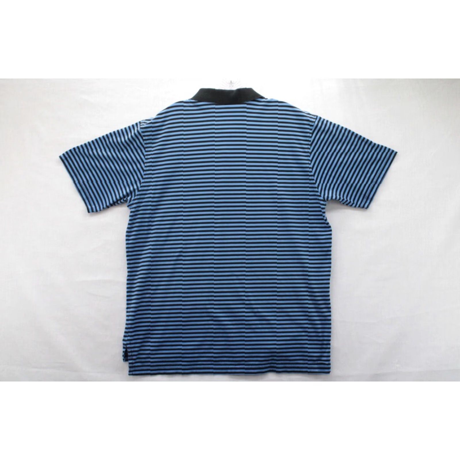 Peter Millar VINTAGE Peter Millar Polo Shirt Men's Large Blue Black Stripe Golf Embroidered Preppy Size US L / EU 52-54 / 3 - 6 Thumbnail