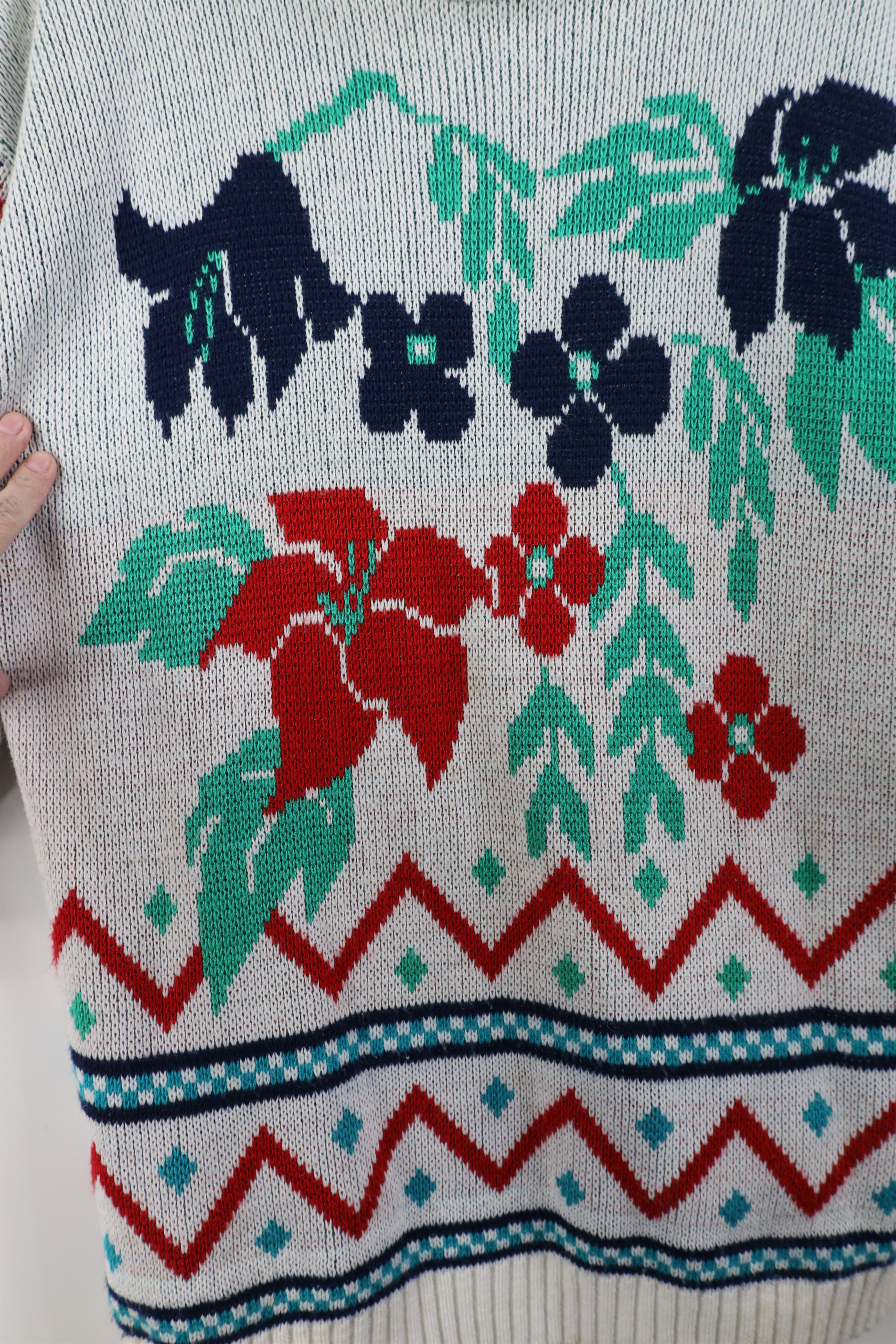 Vintage Vintage 70s Mid Century Modern MCM Flower Knit Sweater USA Size S / US 4 / IT 40 - 8 Thumbnail