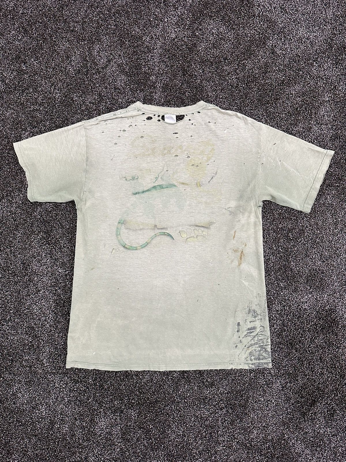 StraightFaded × Vintage Vintage Seacrets Lizard Thrashed Destroyed Faded T-Shirt Size US L / EU 52-54 / 3 - 5 Thumbnail