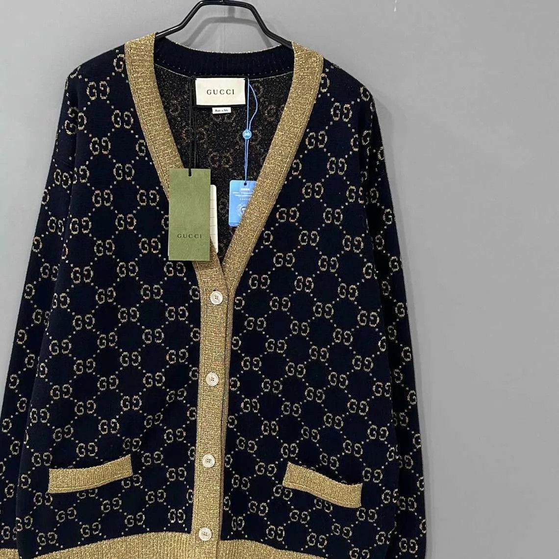 Gucci GUCCI Gold Thread GG Print Cardigan M Size M / US 6-8 / IT 42-44 - 2 Thumbnail