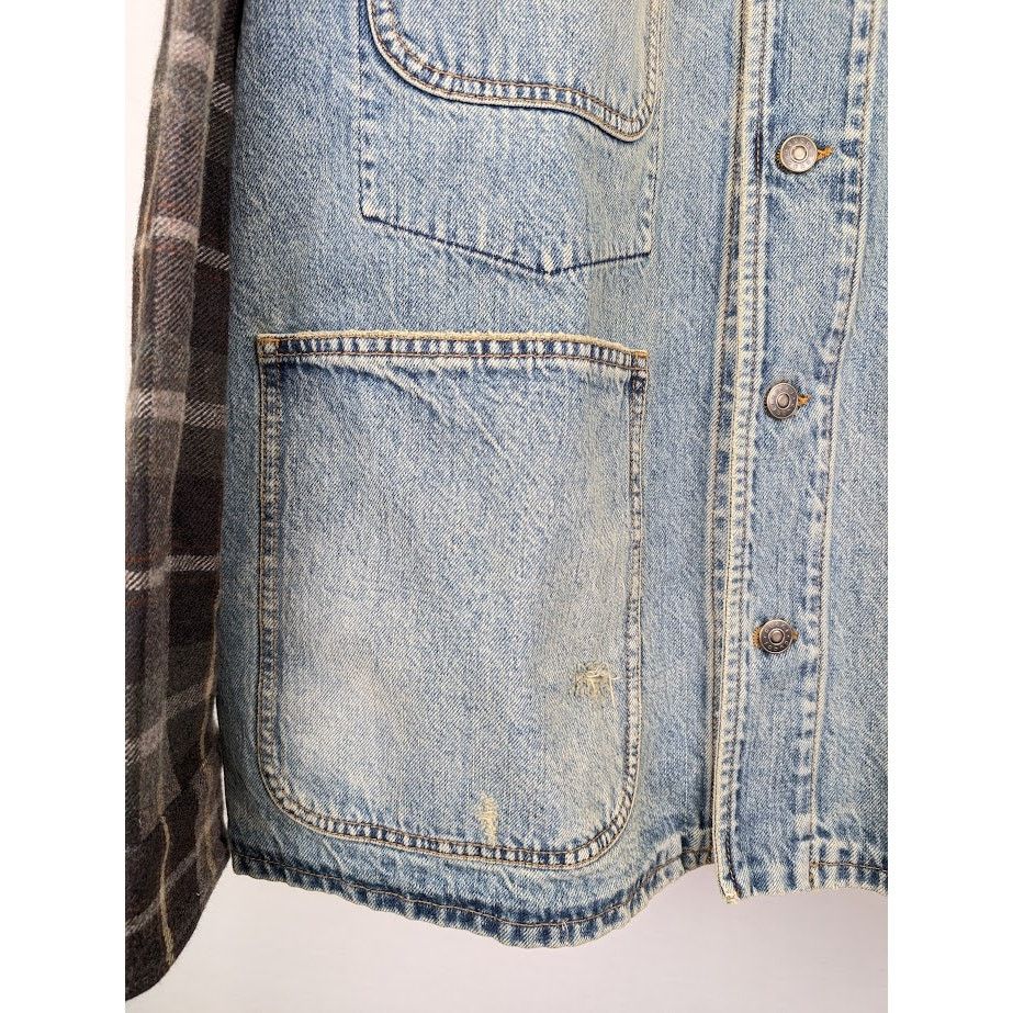 Gucci o1rshd1 Organic Denim Check Jacket in Light Blue/Mix Size US L / EU 52-54 / 3 - 8 Thumbnail