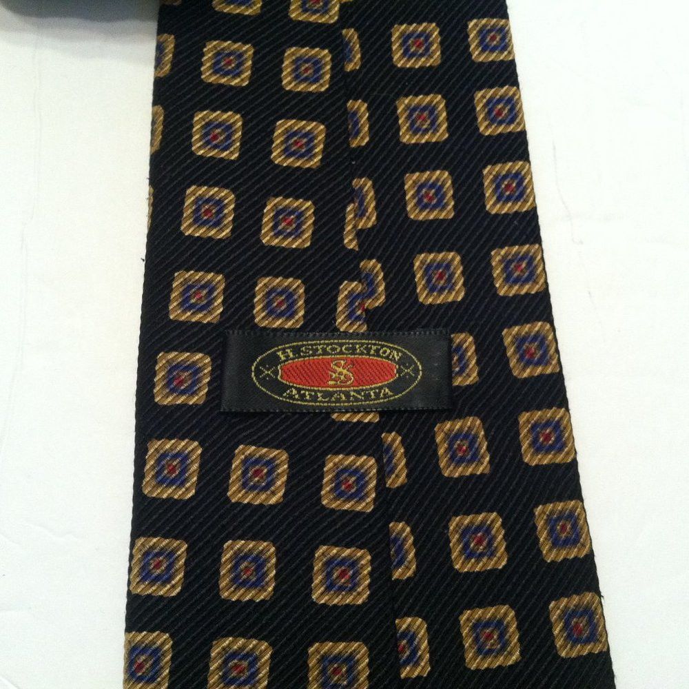 Robert Talbott ROBERT TALBOTT MEN'S NEW BLACK 100%SILK TIE WIDTH: 3 5/8" Size ONE SIZE - 4 Thumbnail