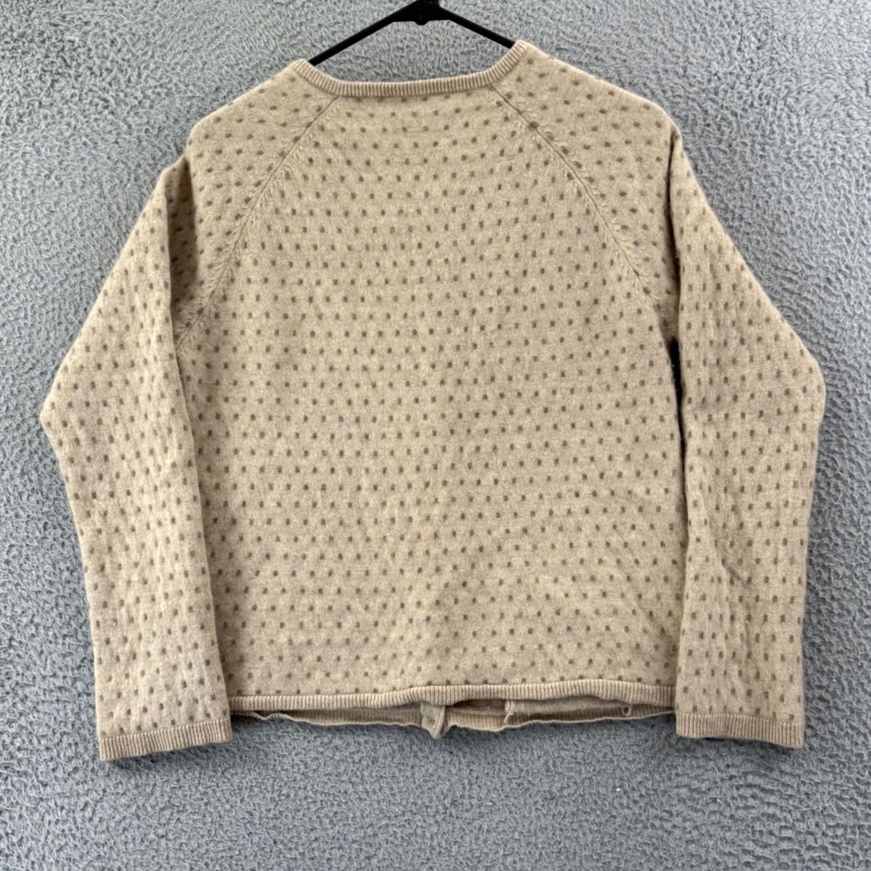 Vintage Gudrun Sjoden Sweater Cardigan Womens Medium Beige Button Up Long Sleeve Geometric Knit Casual Fall Spring Winter All Seasons World Wide Size M / US 6-8 / IT 42-44 - 7 Thumbnail