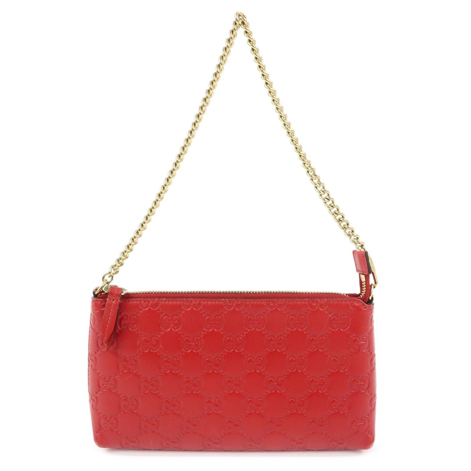 Gucci Gucci Guccissima Leather Chain Shoulder Bag Red Size ONE SIZE - 1 Thumbnail