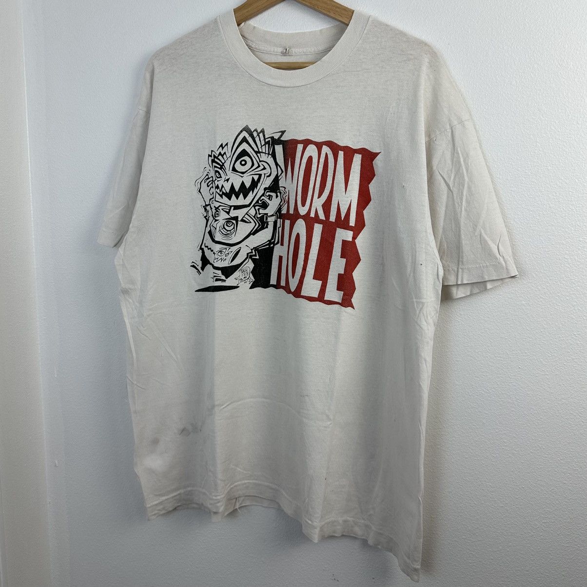 Band Tees Vintage Worm Hole T Shirt 1980s 1990s Fruit Of The Loom XXL Size US XXL / EU 58 / 5 - 2 Thumbnail
