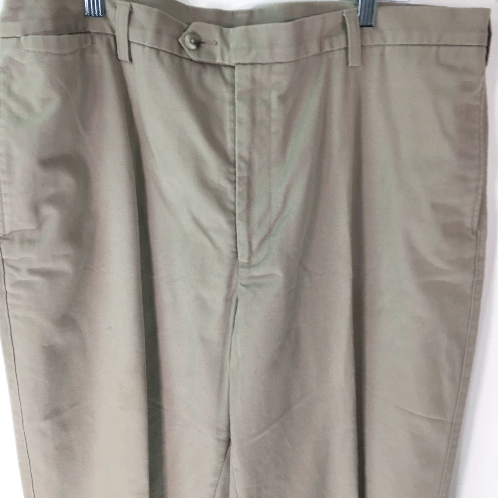 Savane Savane Men's Flat Front High Rise Beige Dress Pants Size 40x32 - Regular Fit, 4 Pocket, Comfort, Machine Washable Size US 40 / EU 56 - 2 Thumbnail