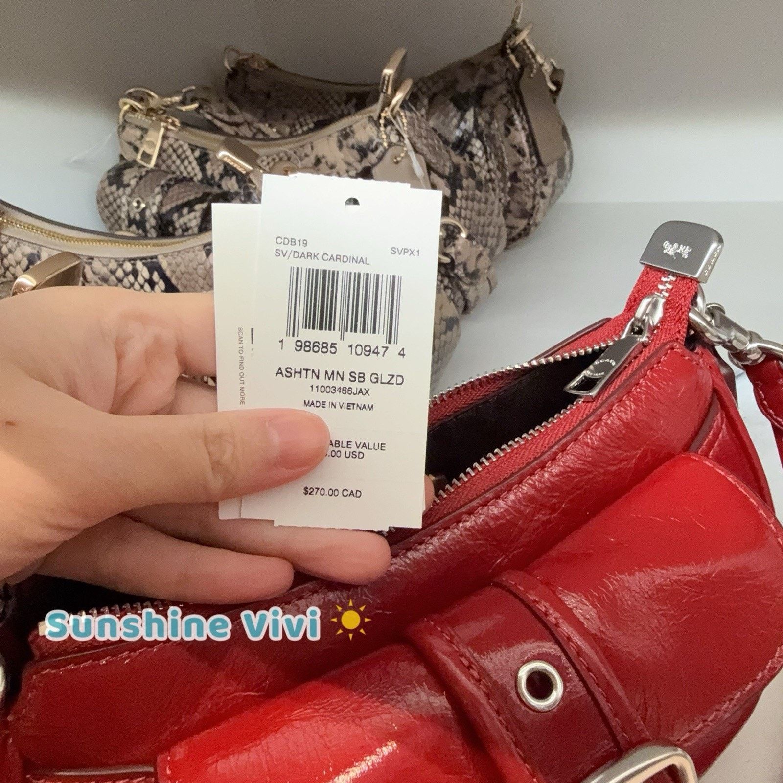 Coach NWT Coach Ashton Mini Shoulder Bag CDB19 Dark Cardinal Size ONE SIZE - 7 Thumbnail