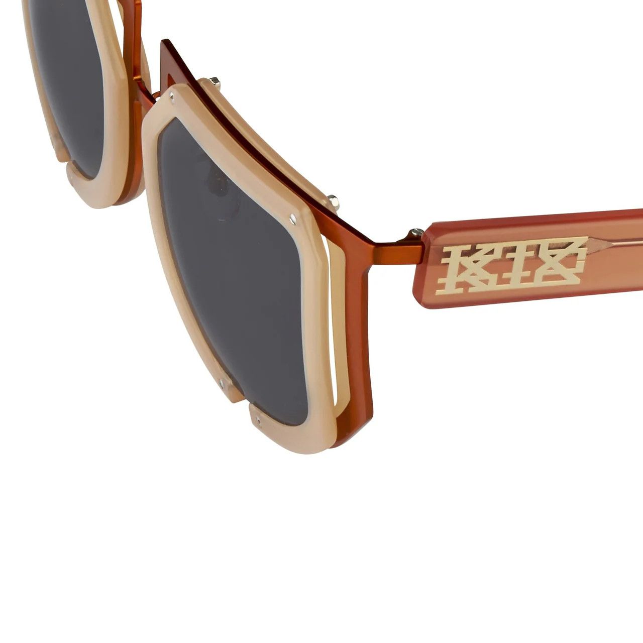 KTZ KTZ Sunglasses Special Beige Orange and Dark Grey Size ONE SIZE - 5 Thumbnail
