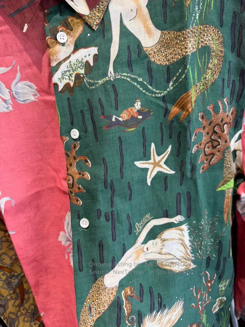 Loewe Loewe size 41 Mermaid graffiti linen shirt jacket Size US M / EU 48-50 / 2 - 3 Thumbnail