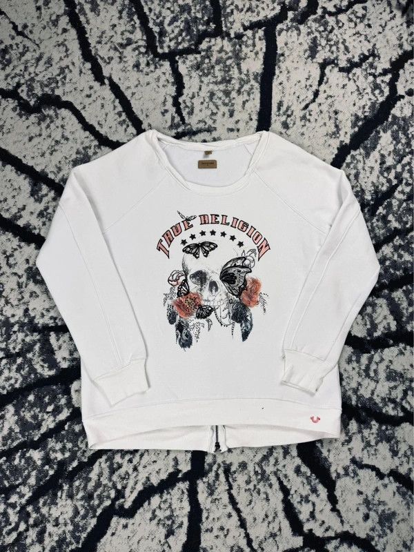 True Religion True Religion crewneck sweatshirt white XL logo Size XL / US 12-14 / IT 48-50 - 1 Thumbnail