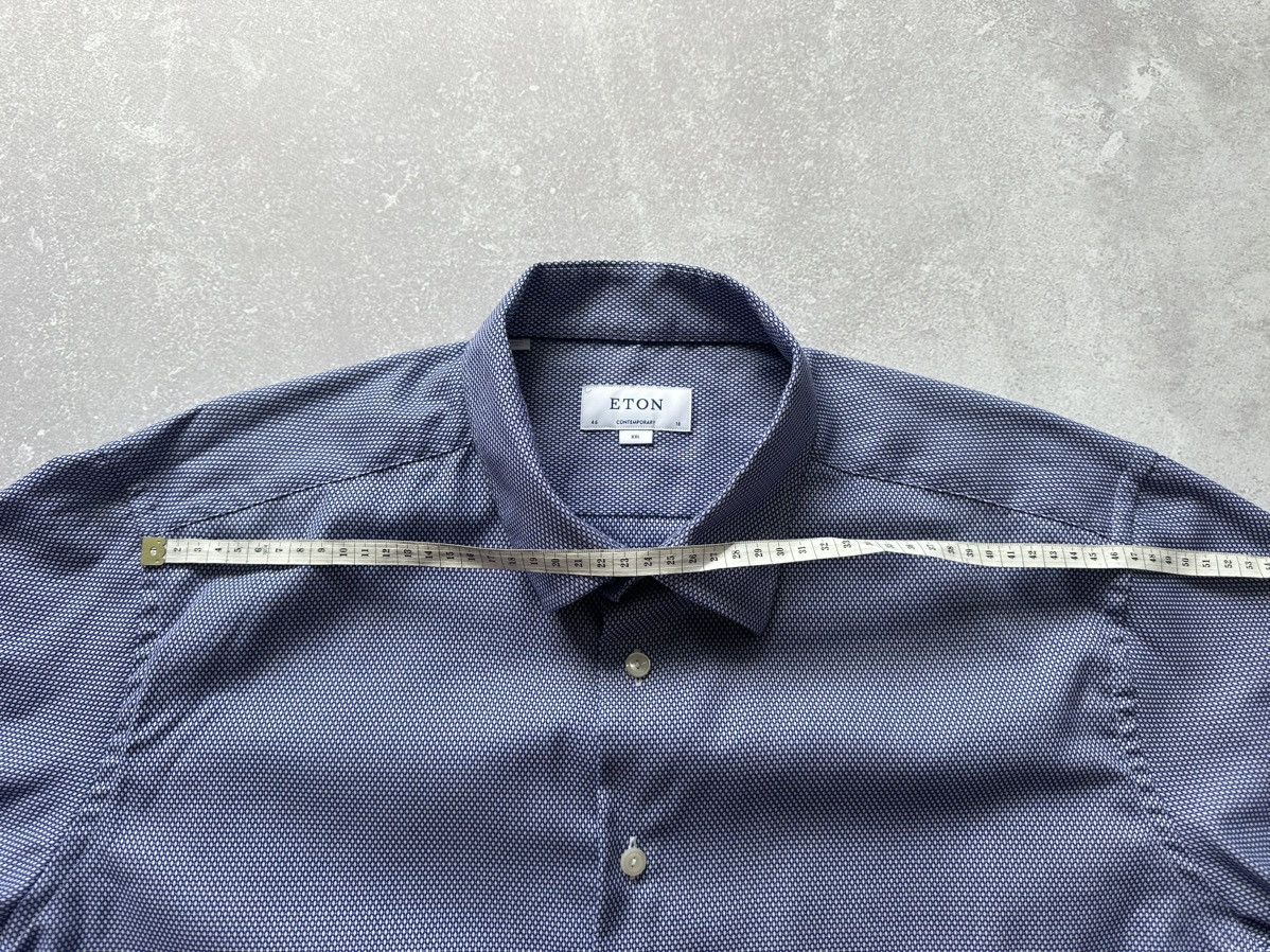 Eton Eton Slim Denim Button Up Shirt Blue Size XXL 46/18 Slim Size US XXL / EU 58 / 5 - 6 Thumbnail