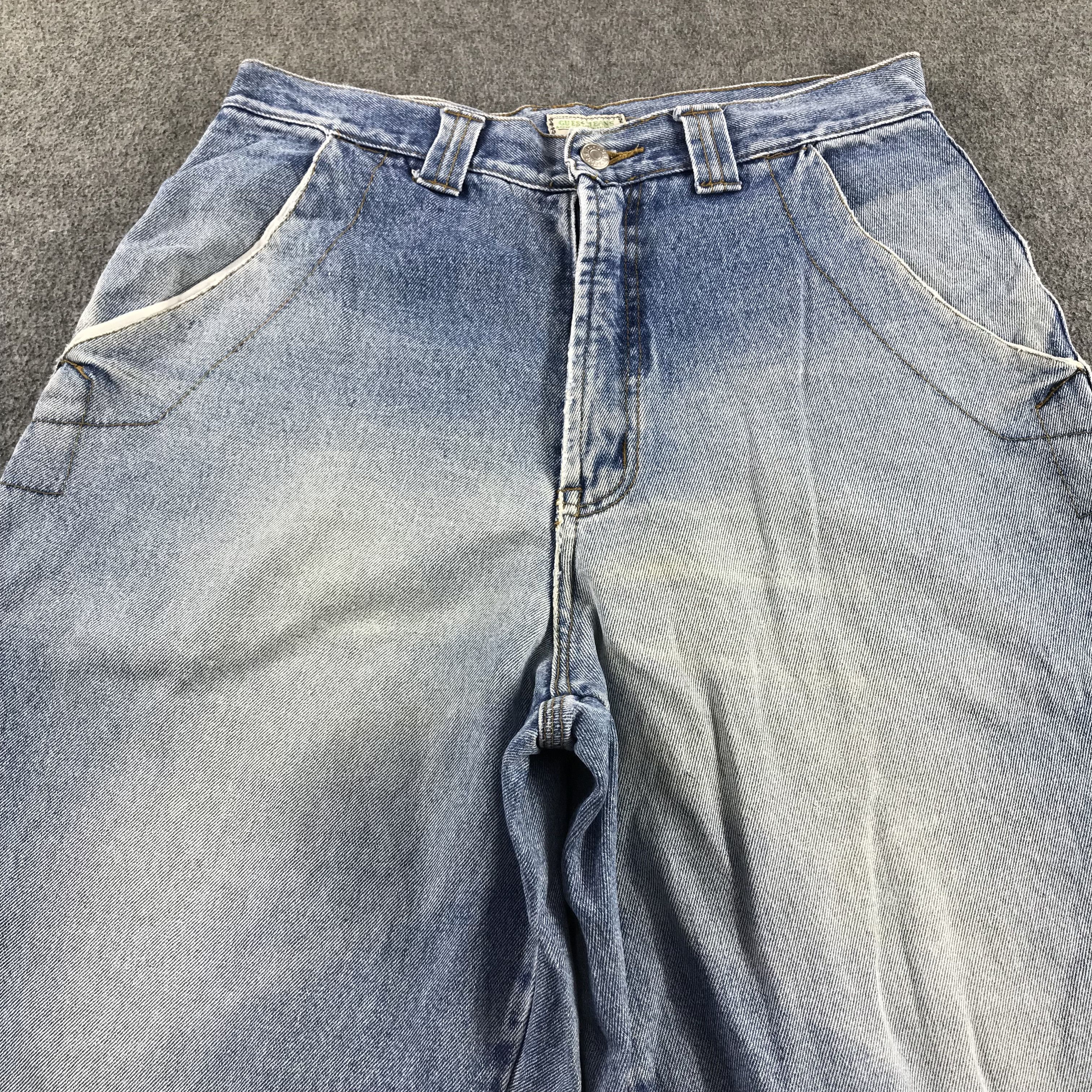 Guess Vintage 90's Guess Jeans Faded Baggy Denim KJ3398 Size US 33 - 3 Thumbnail